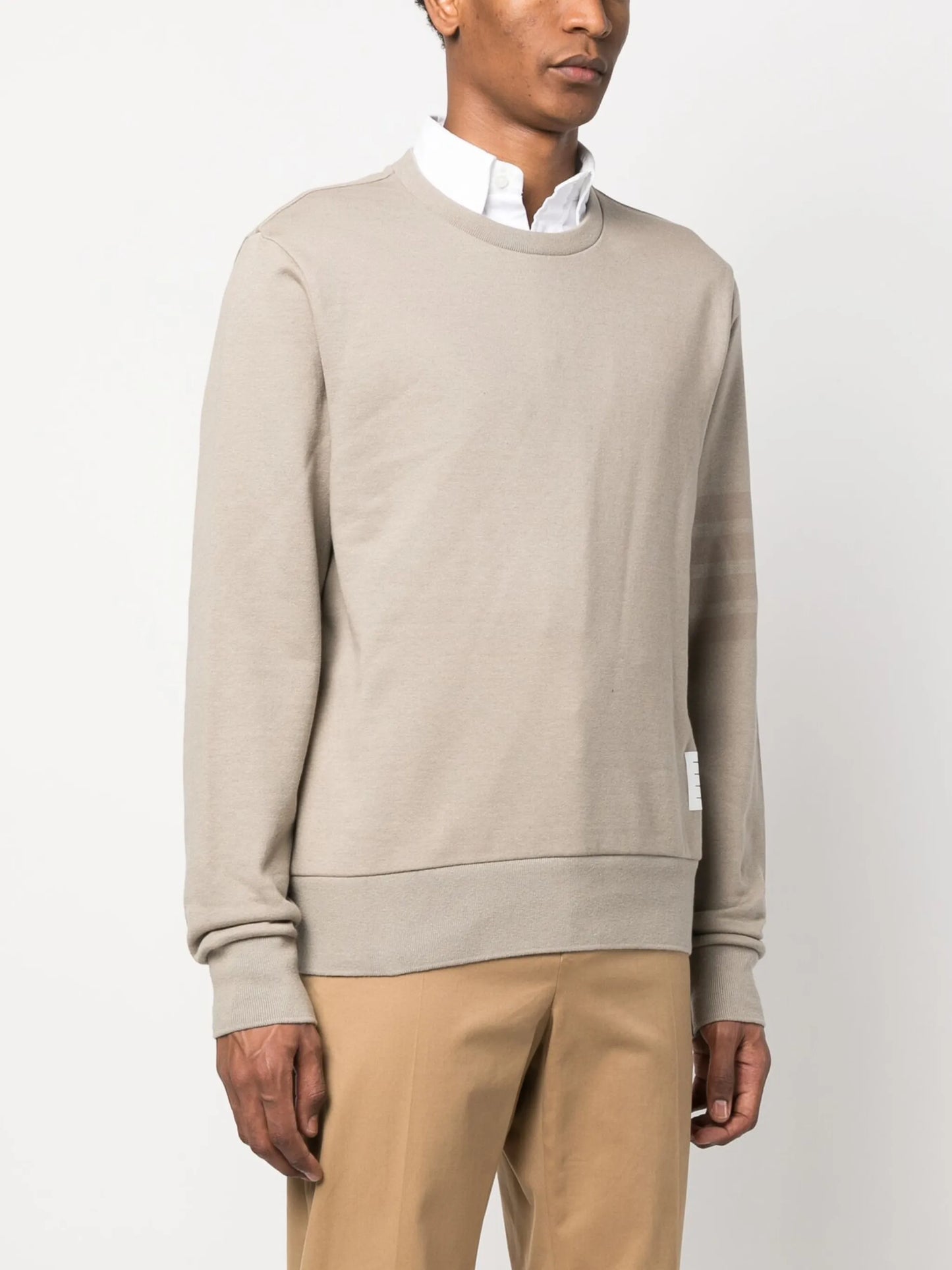 4-Bar stripes cotton sweatshirt