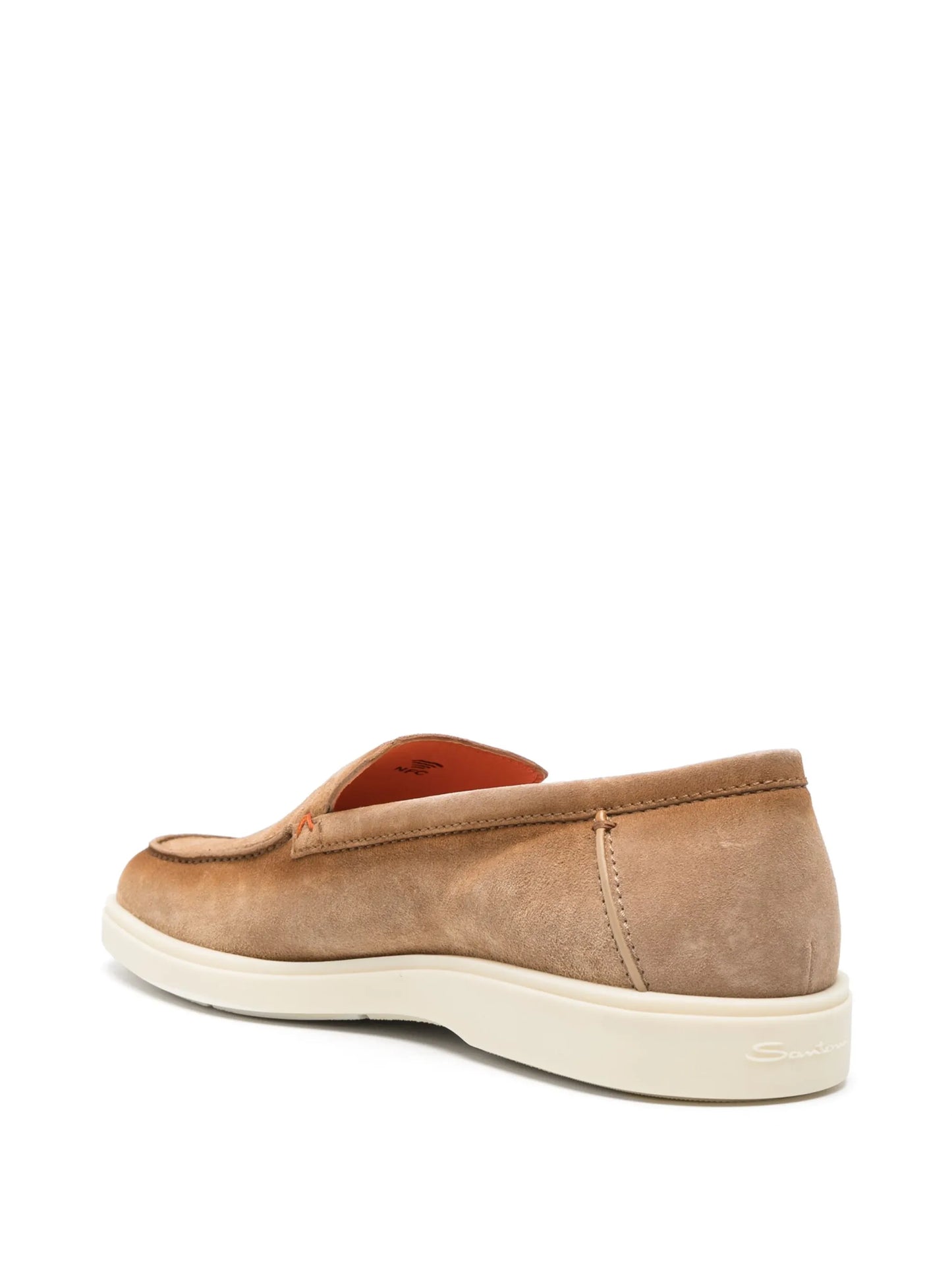 almond-toe suede loafers