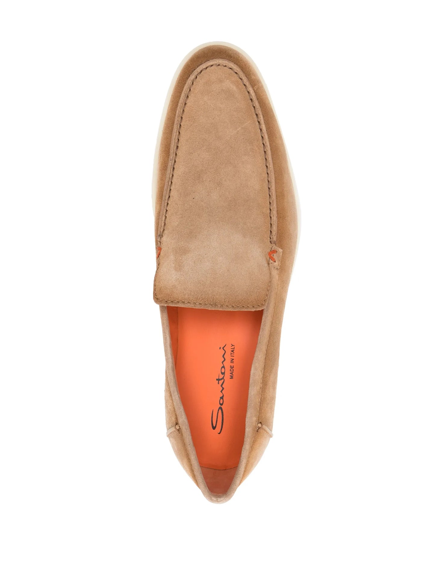 almond-toe suede loafers