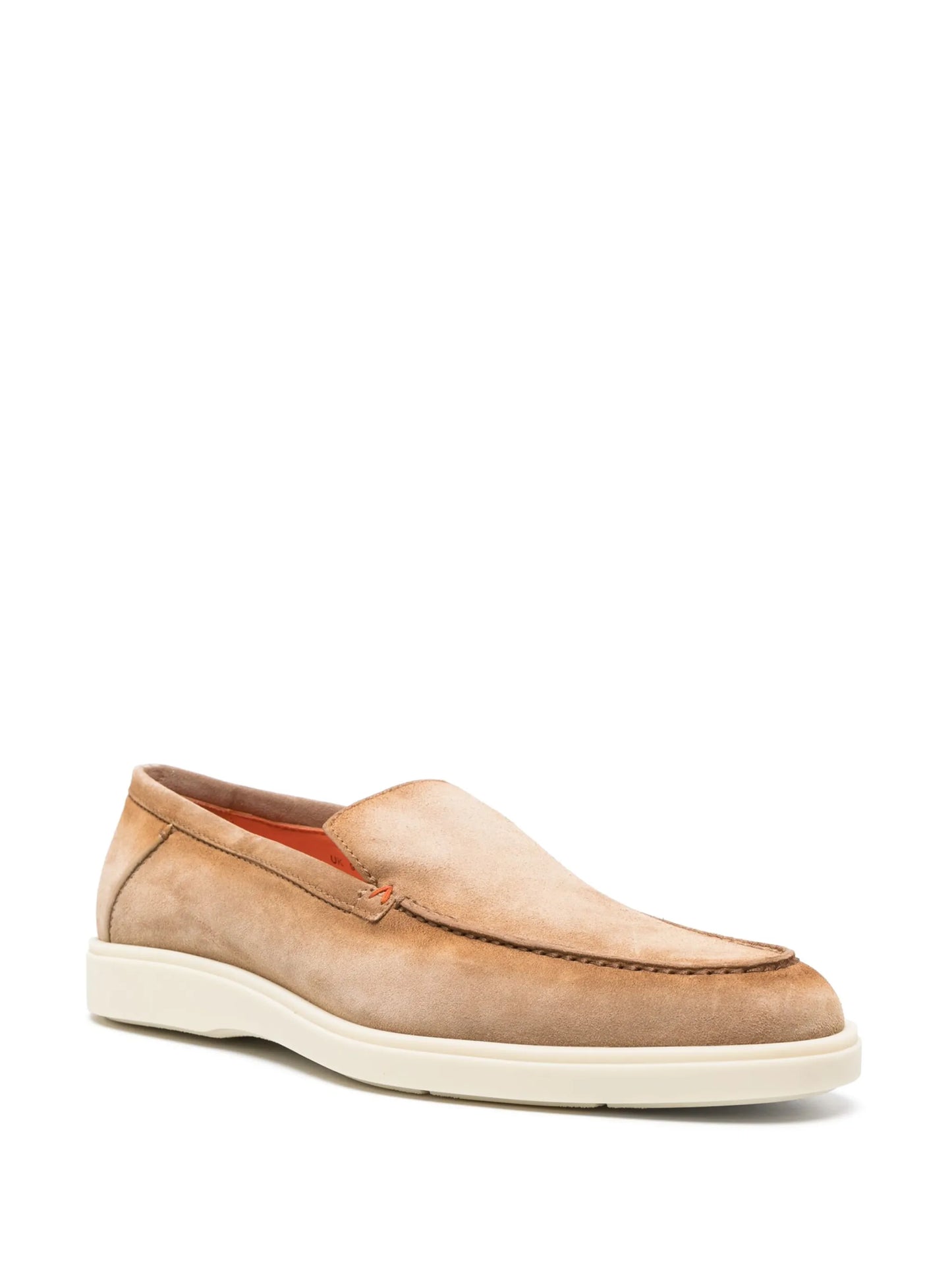 almond-toe suede loafers