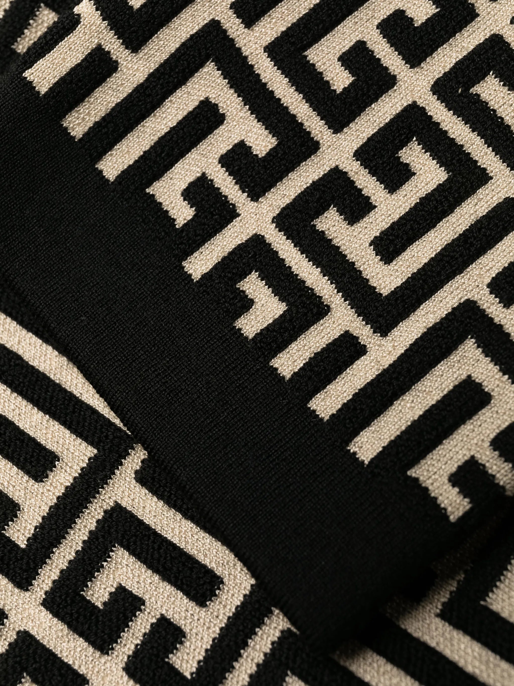 monogram-print wool-blend dress