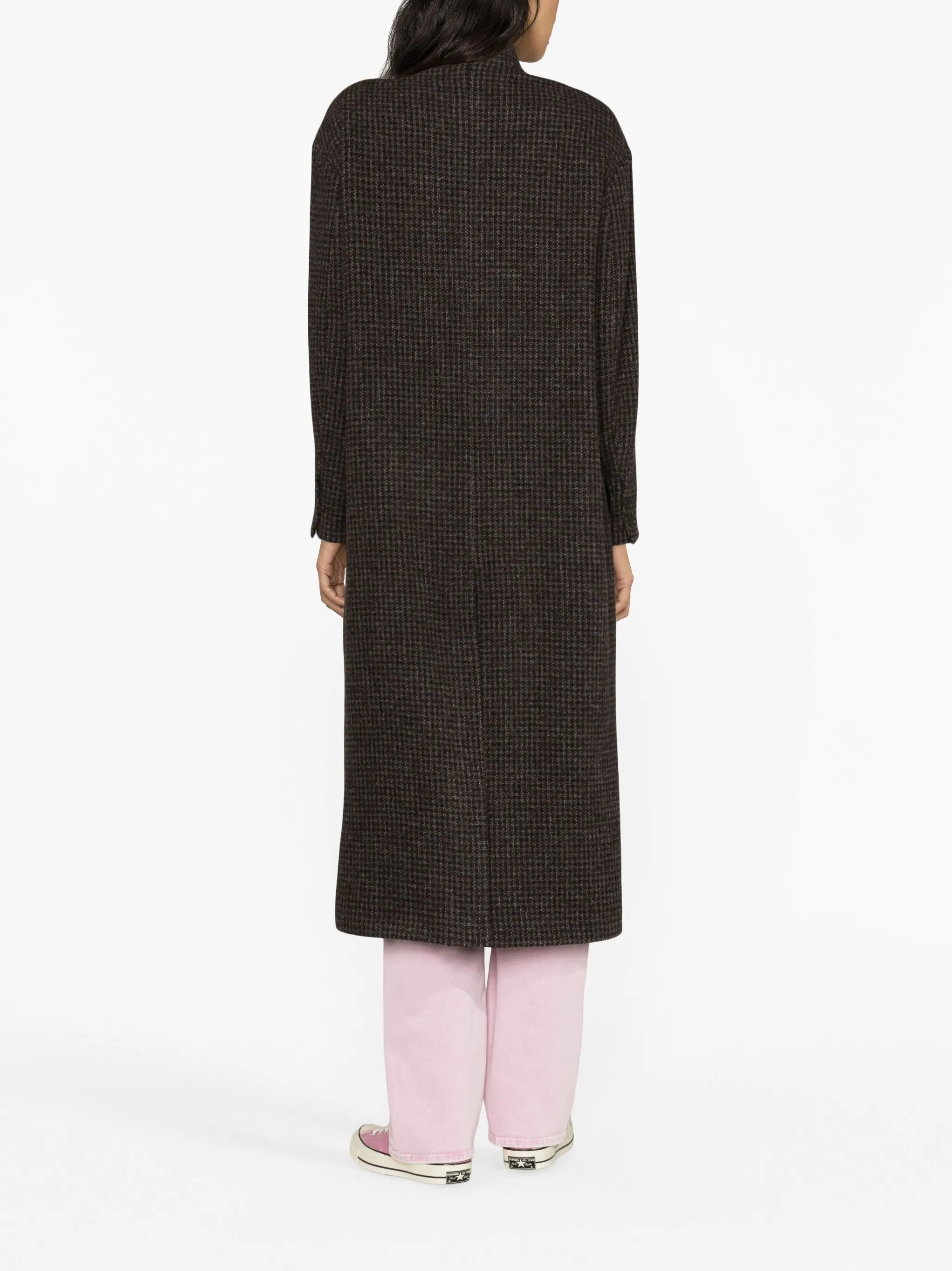 Sabine double-breasted houndstooth coat