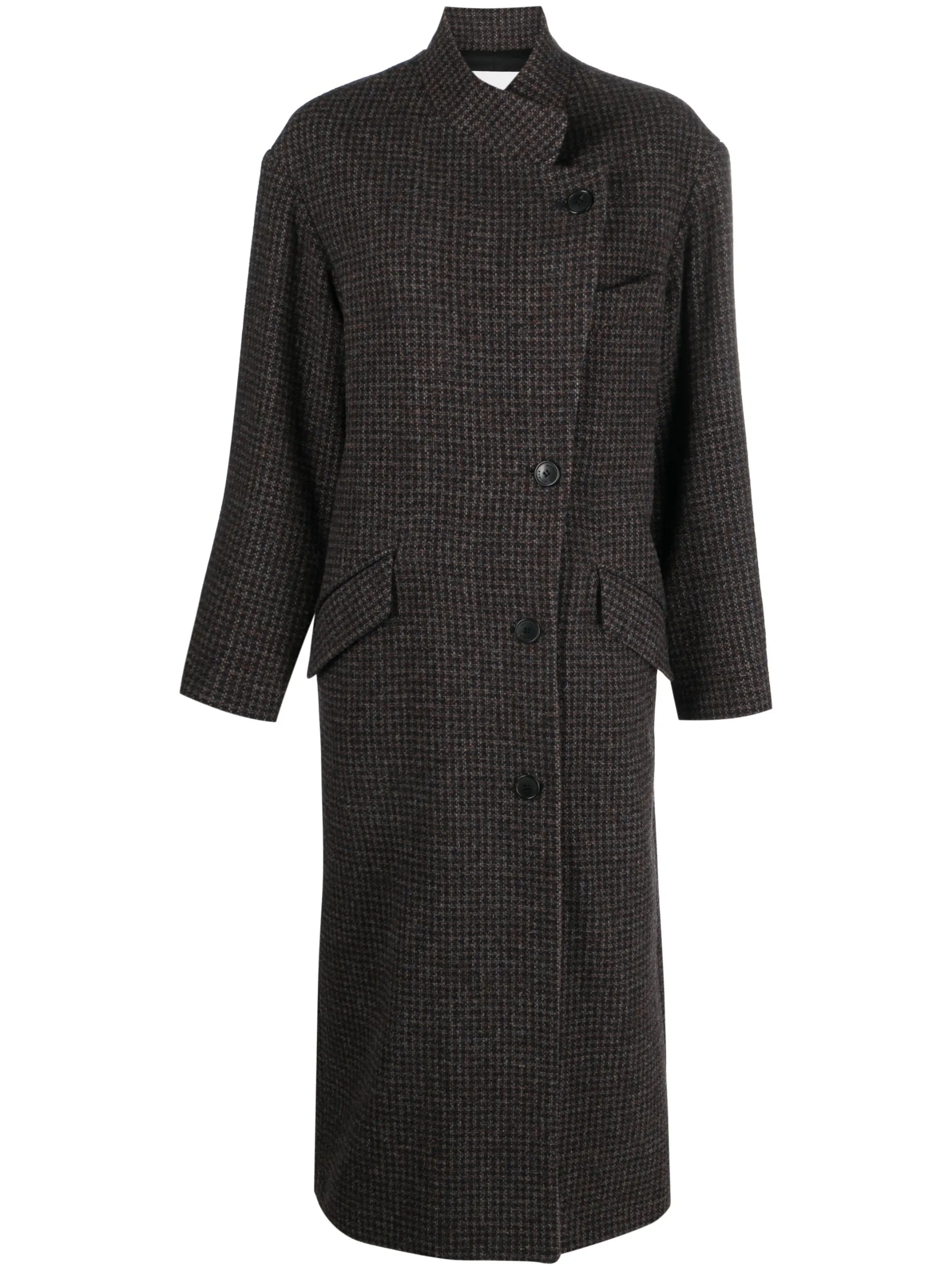 Sabine double-breasted houndstooth coat