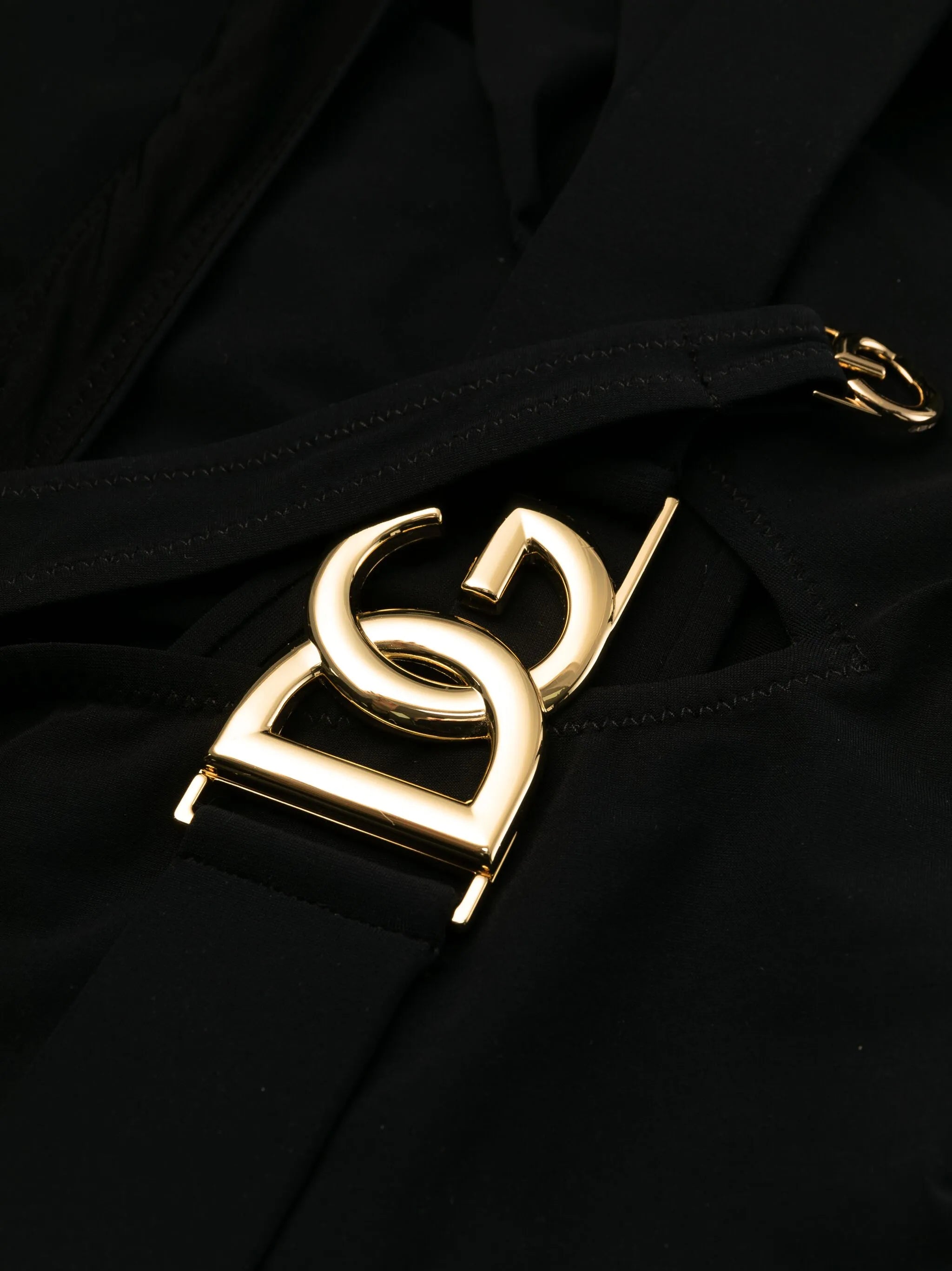 logo-plaque plunge swimsuit