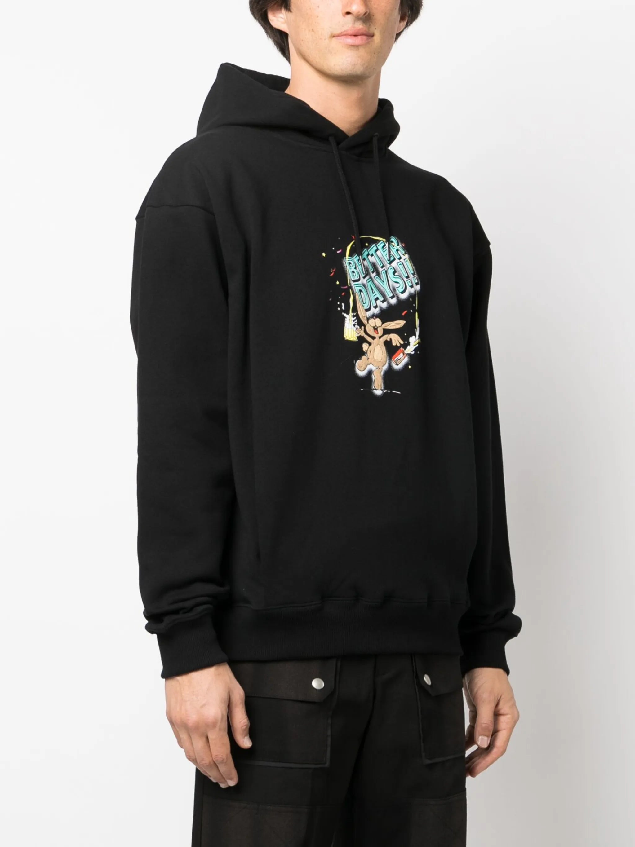 Better Days-print cotton hoodie