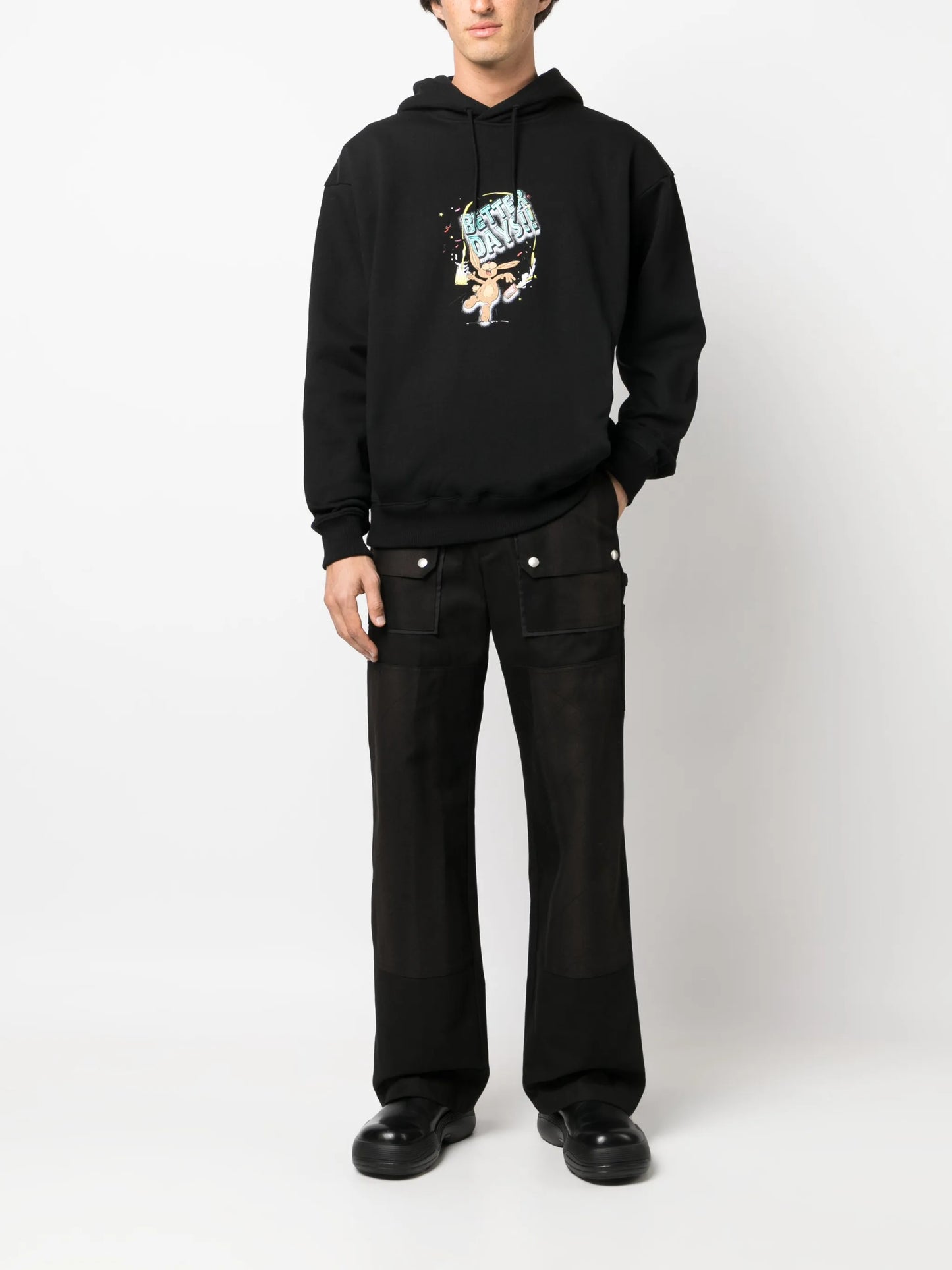 Better Days-print cotton hoodie