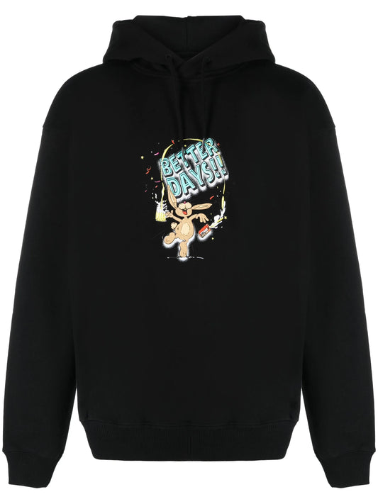 Better Days-print cotton hoodie