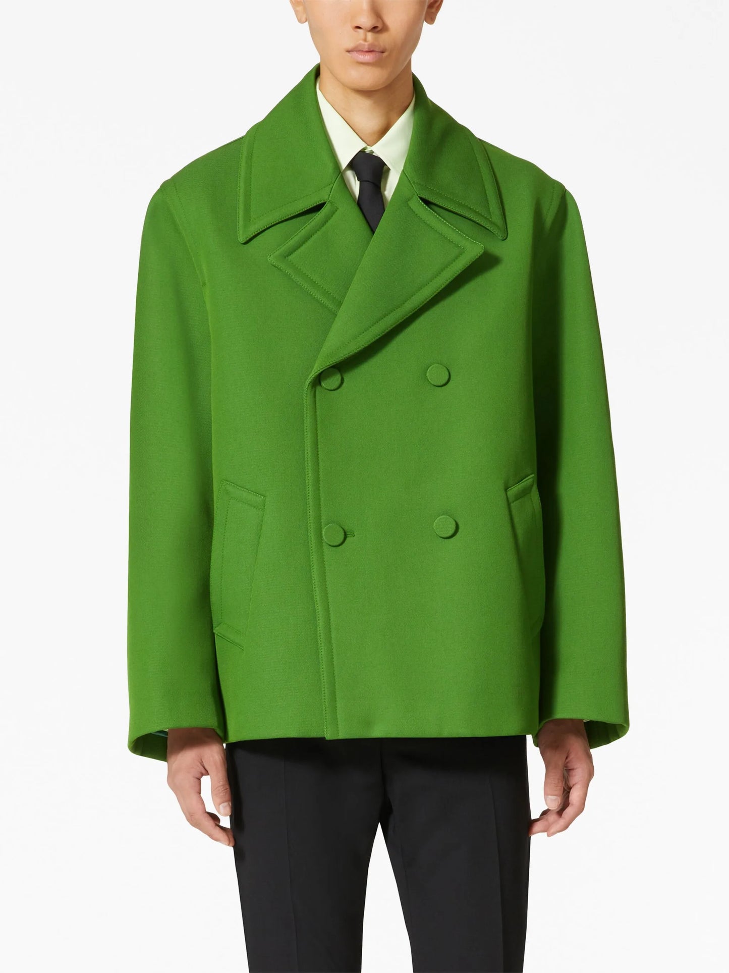 Technical wool peacoat