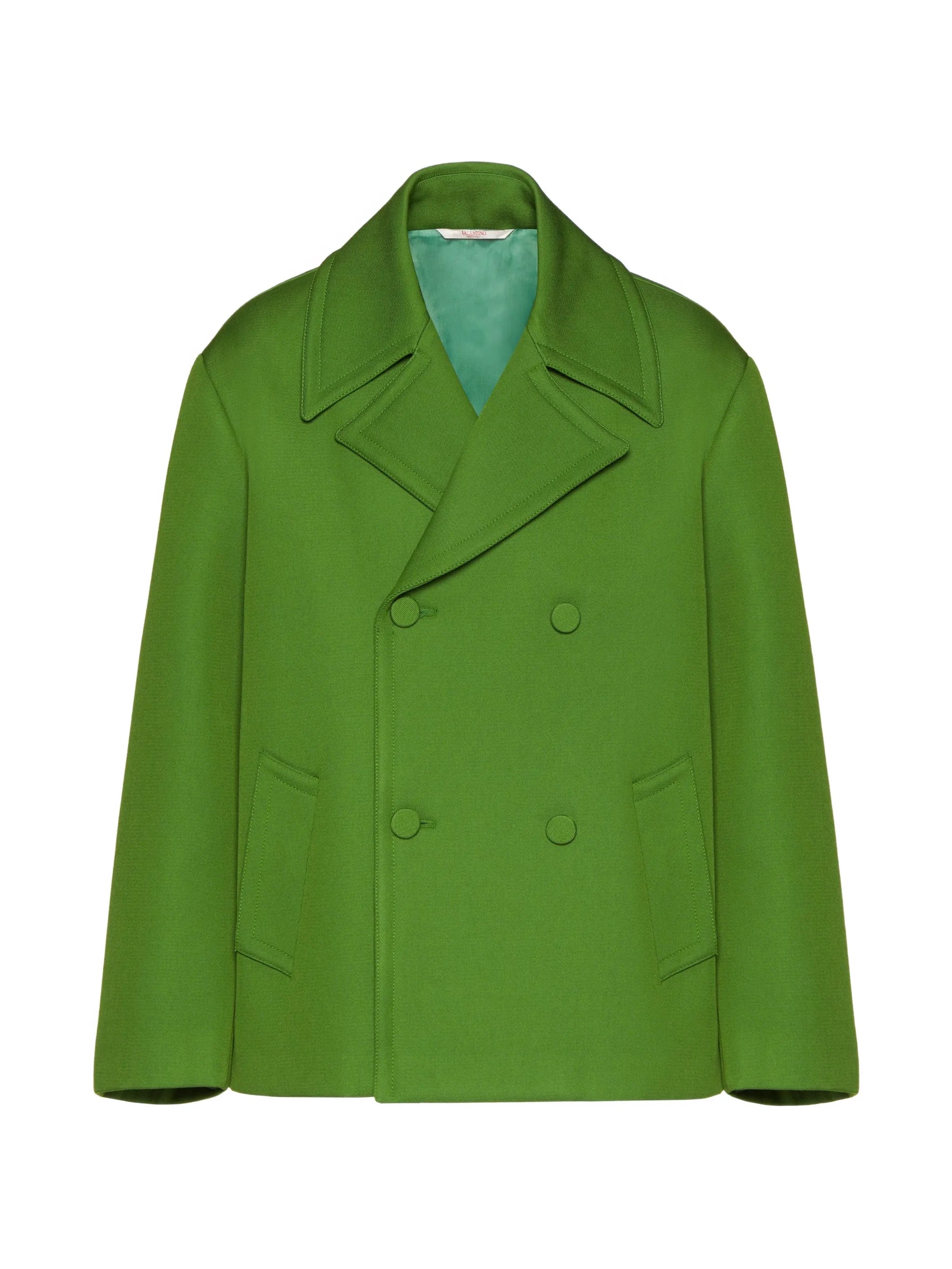 Technical wool peacoat