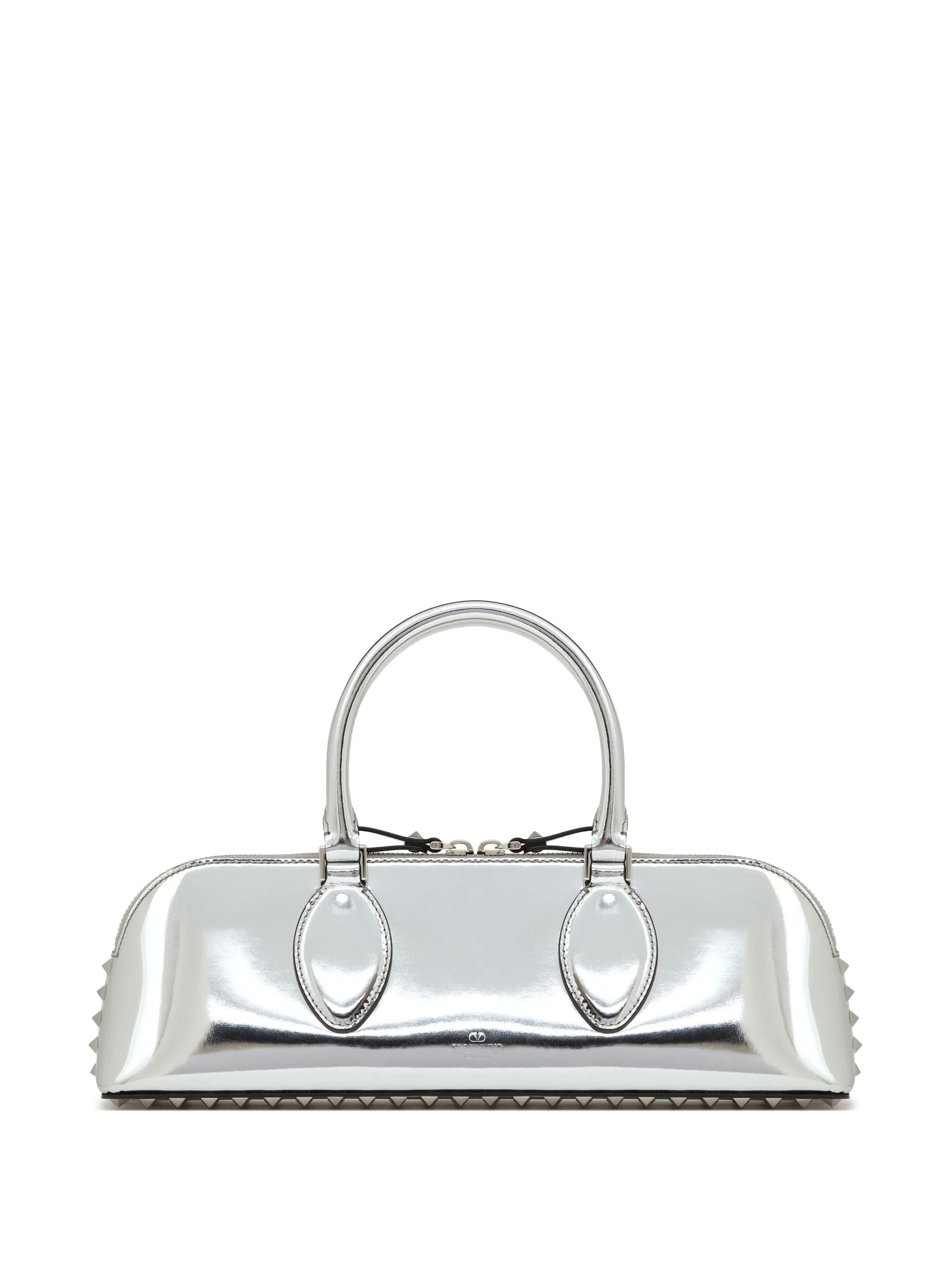 Rockstud E/W mirrored leather handbag