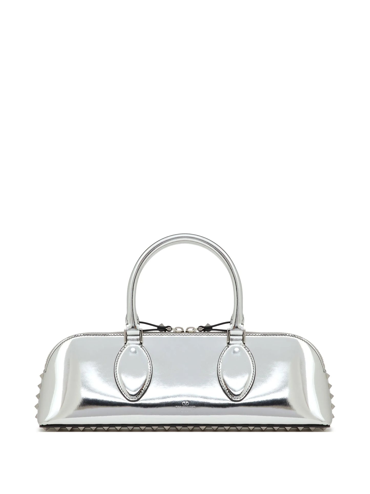 Rockstud E/W mirrored leather handbag