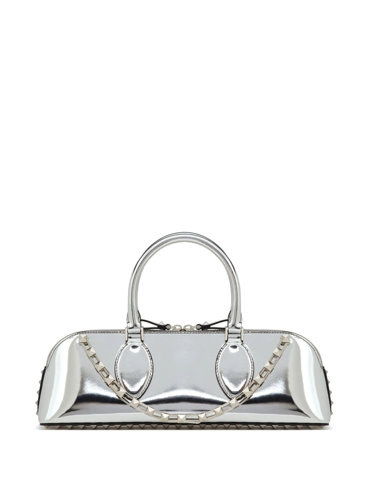 Rockstud E/W mirrored leather handbag