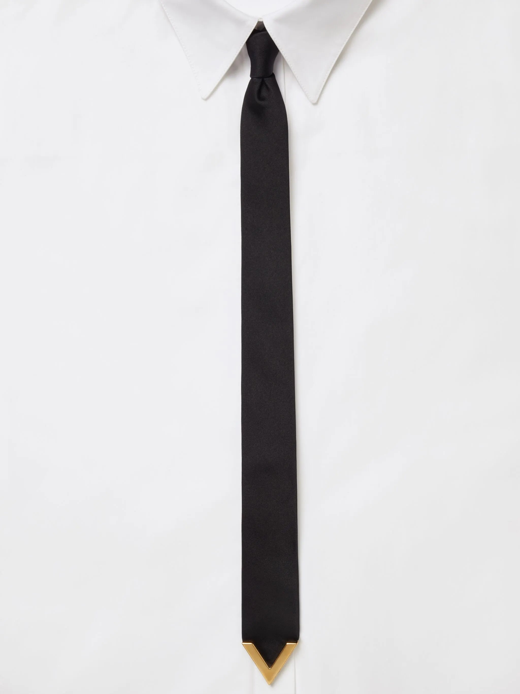 Valentie V-appliqué wool-silk tie
