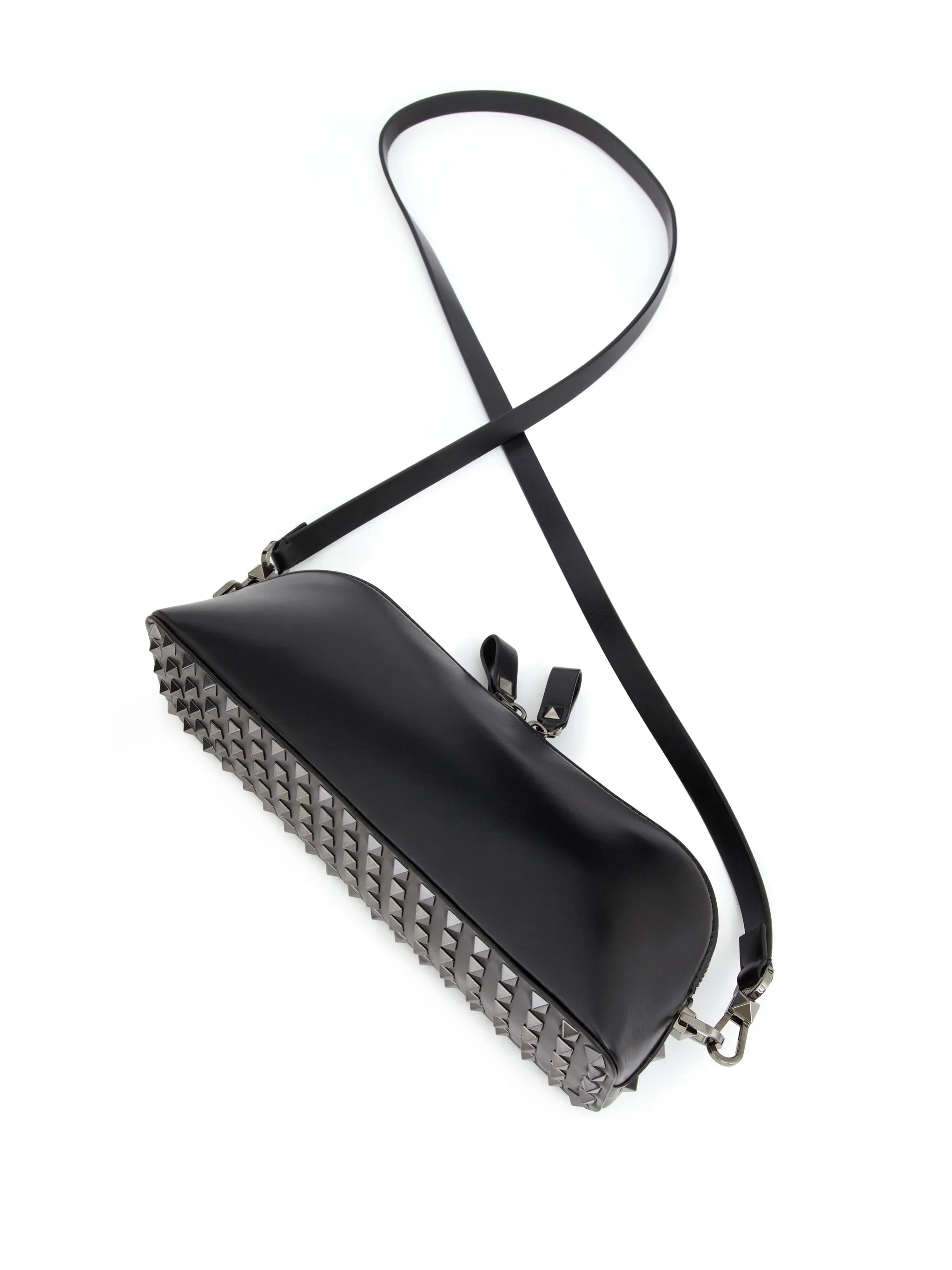 Rockstud leather clutch bag