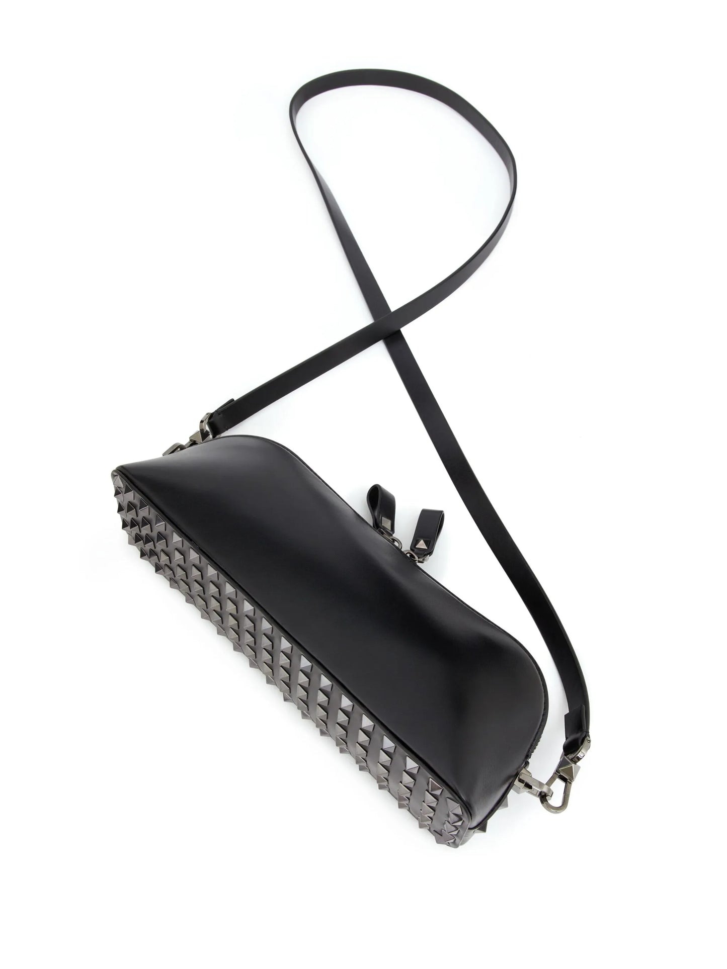 Rockstud leather clutch bag