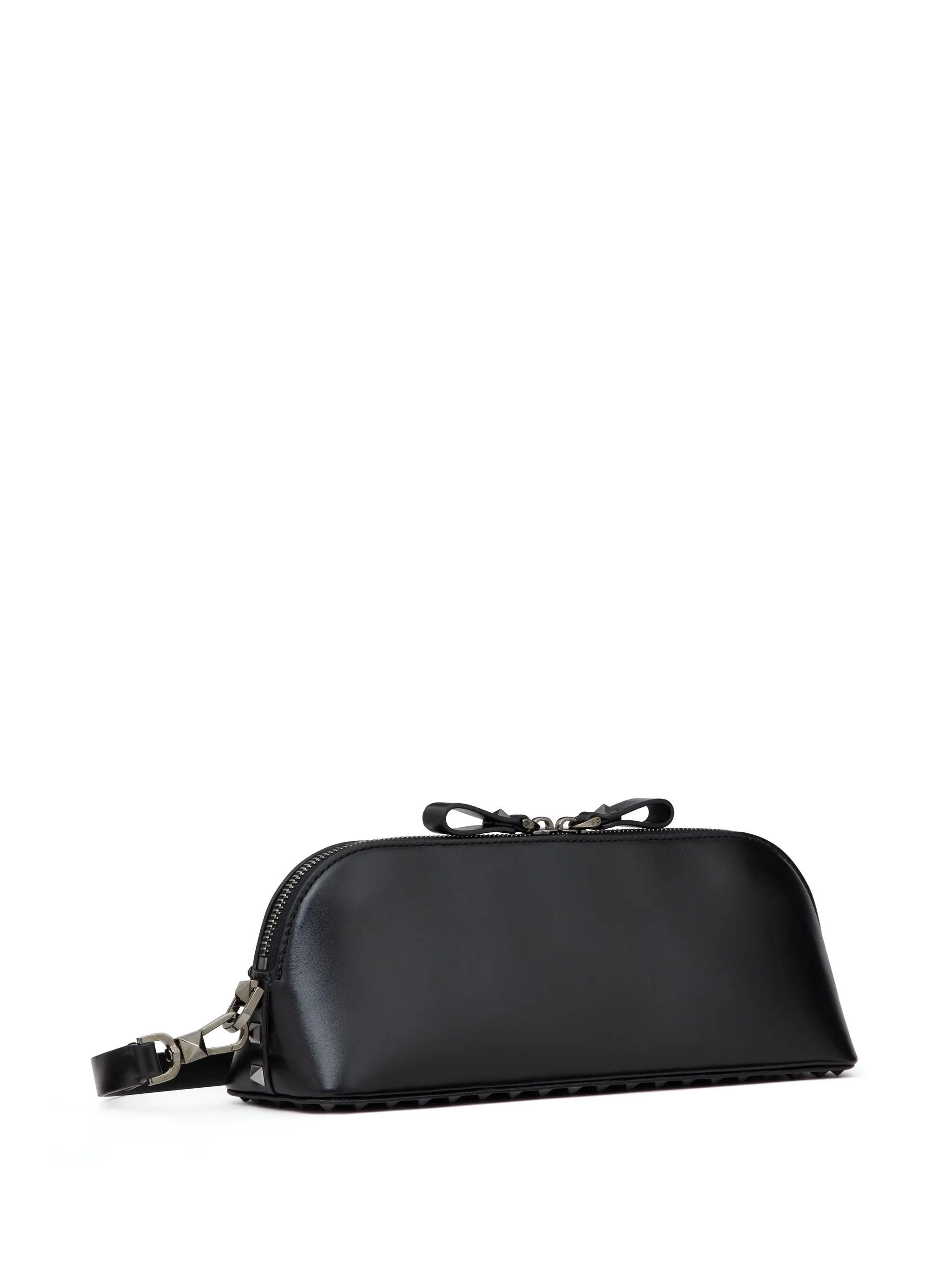 Rockstud leather clutch bag