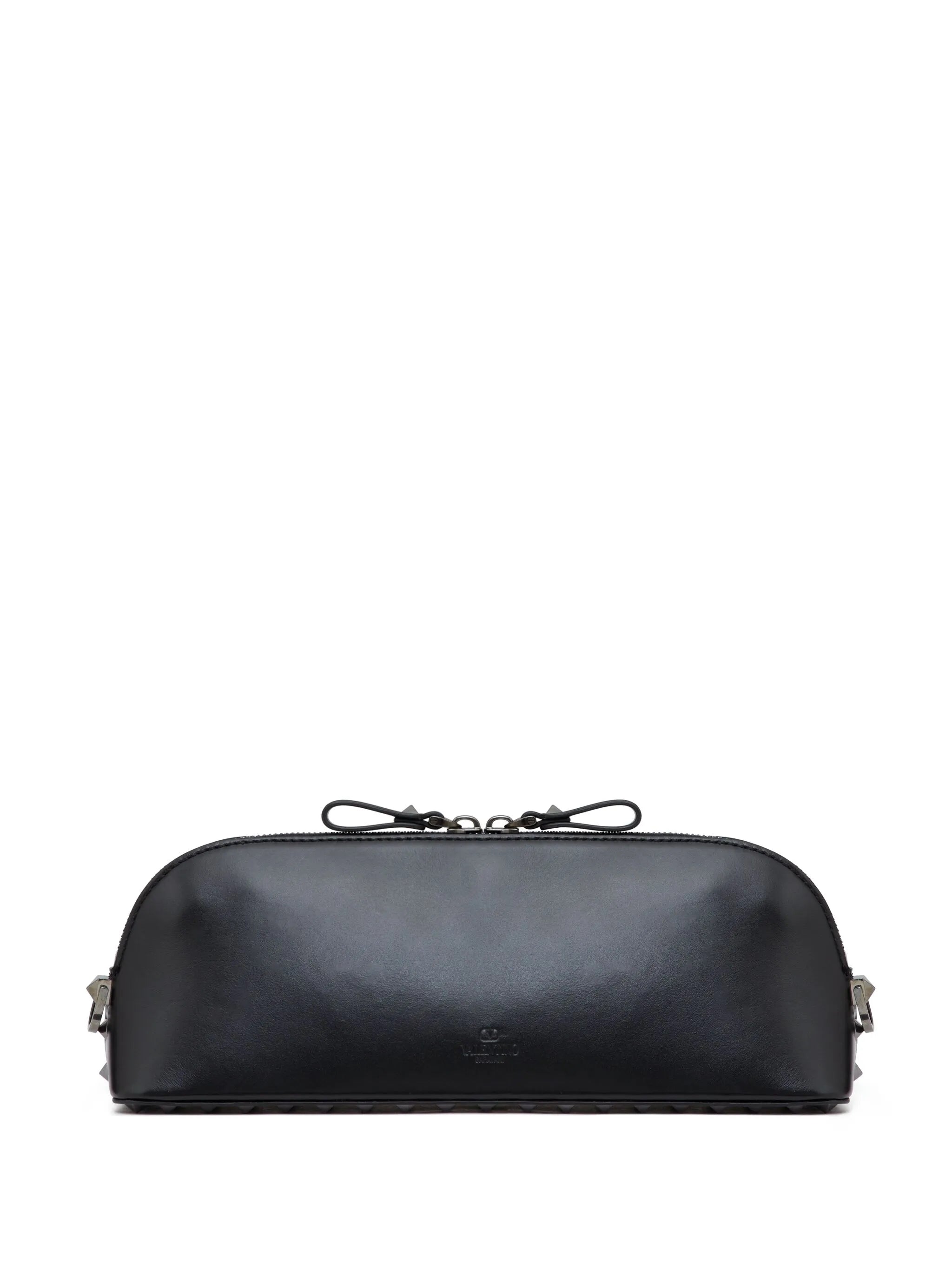 Rockstud leather clutch bag