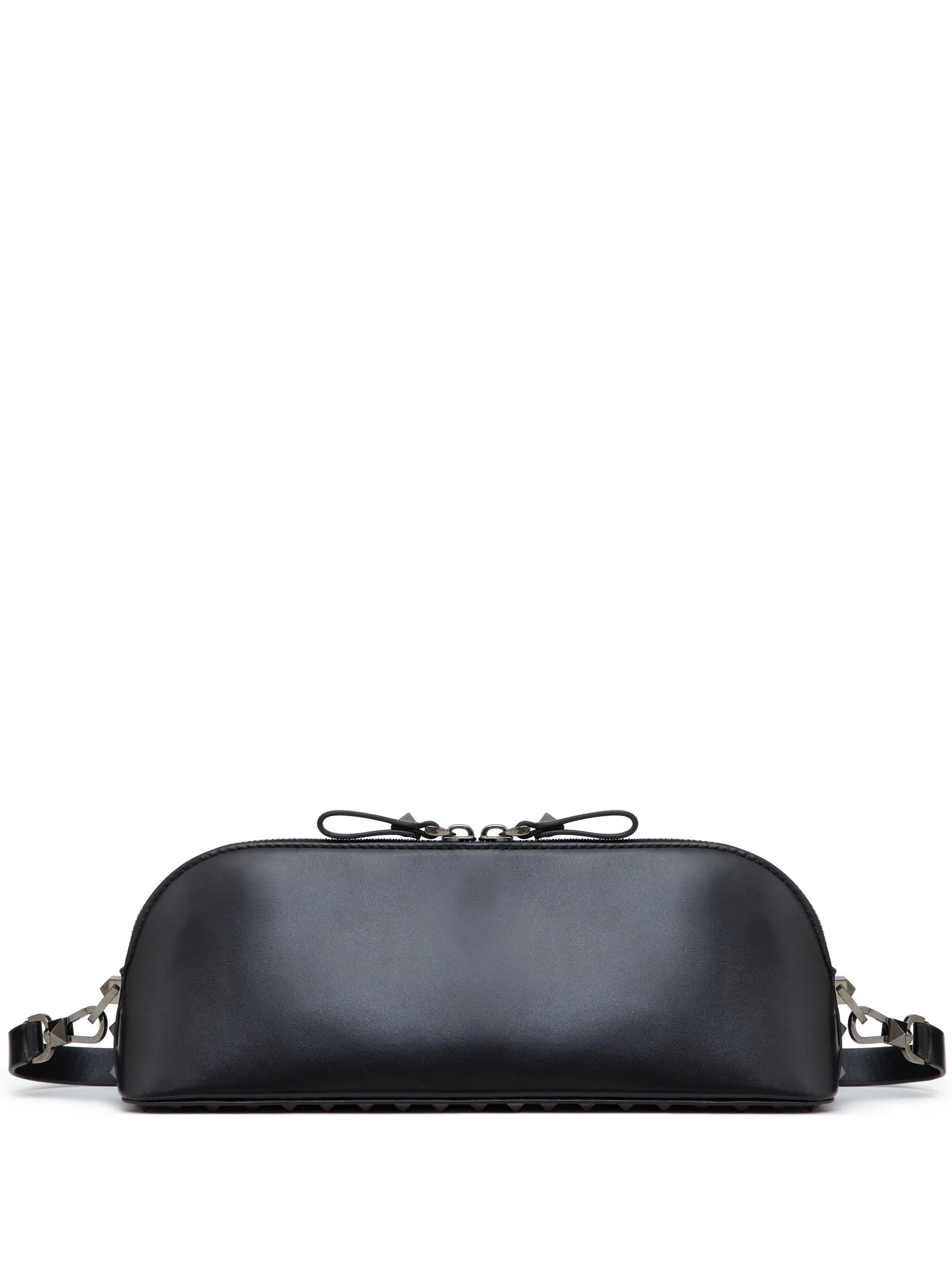 Rockstud leather clutch bag