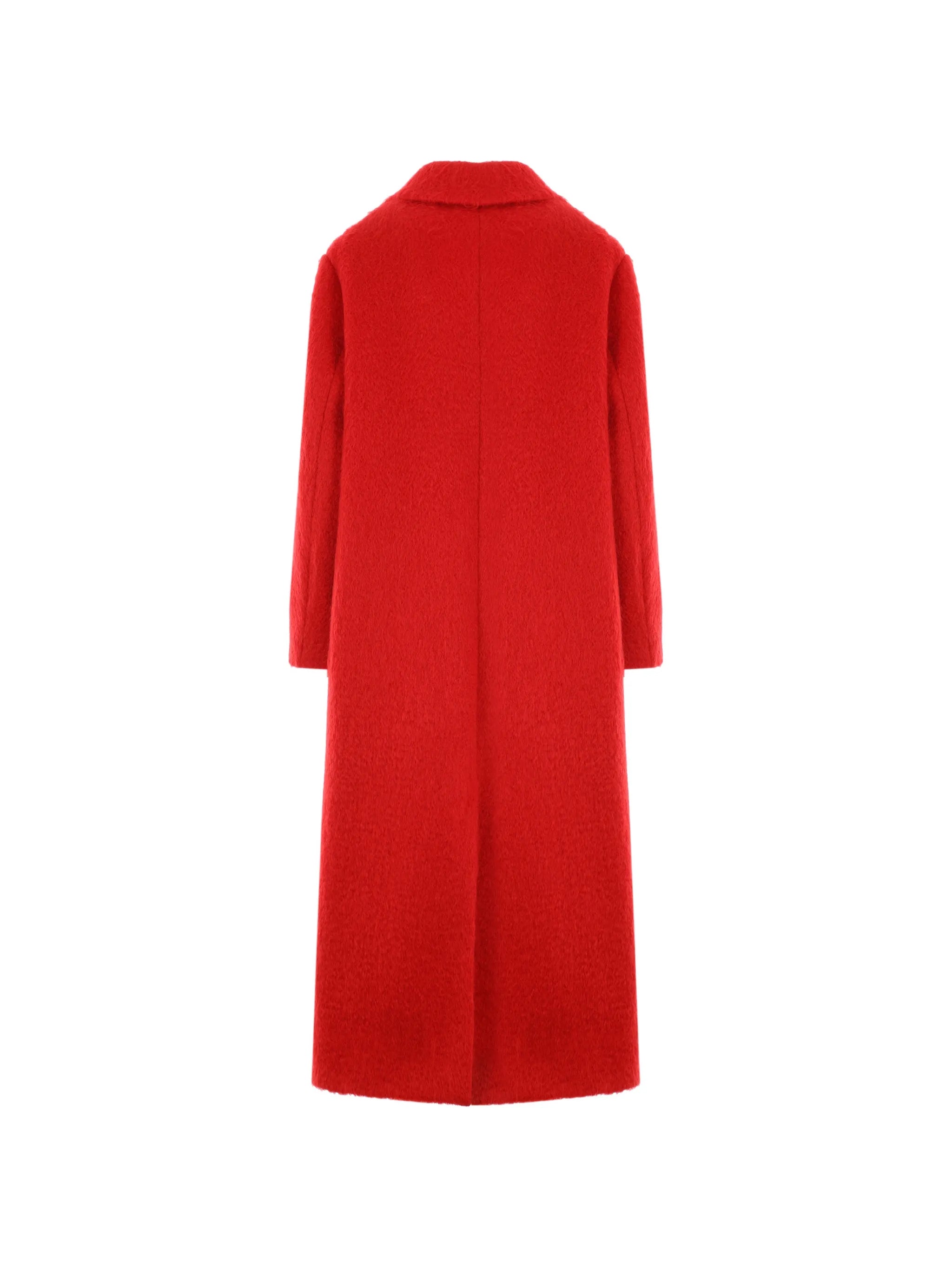 Uncoated double-breasted bouclé coat