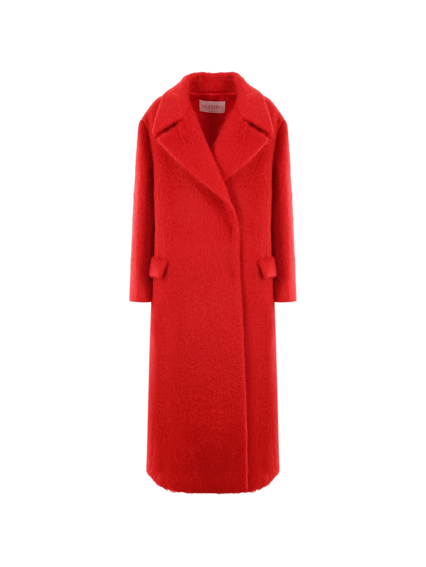 Uncoated double-breasted bouclé coat