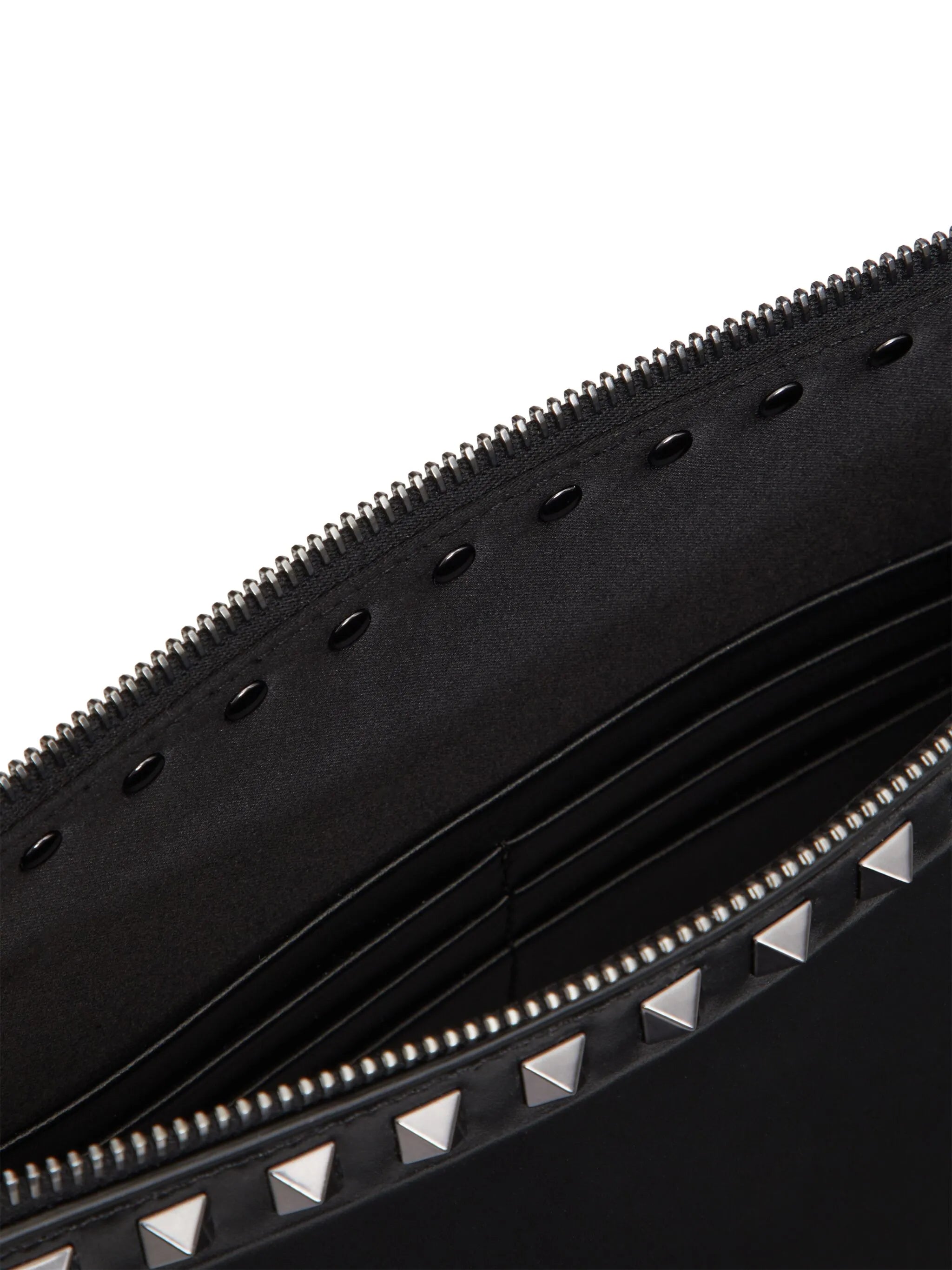 Rockstud leather clutch bag