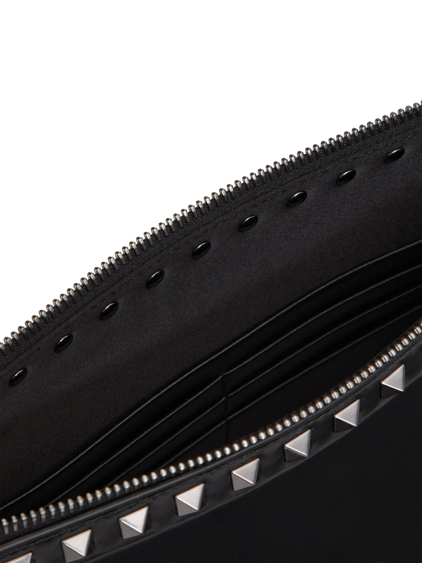 Rockstud leather clutch bag