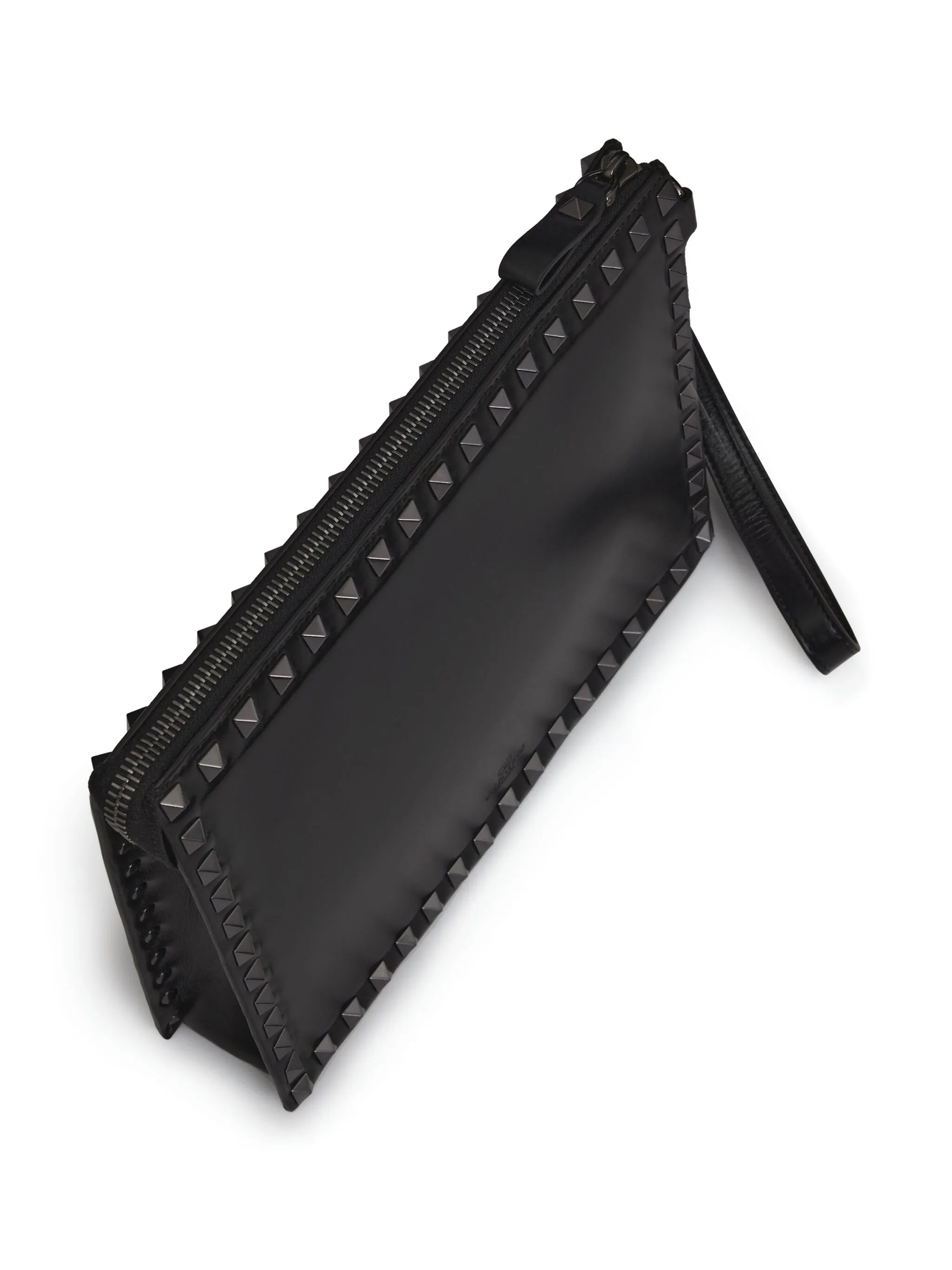 Rockstud leather clutch bag