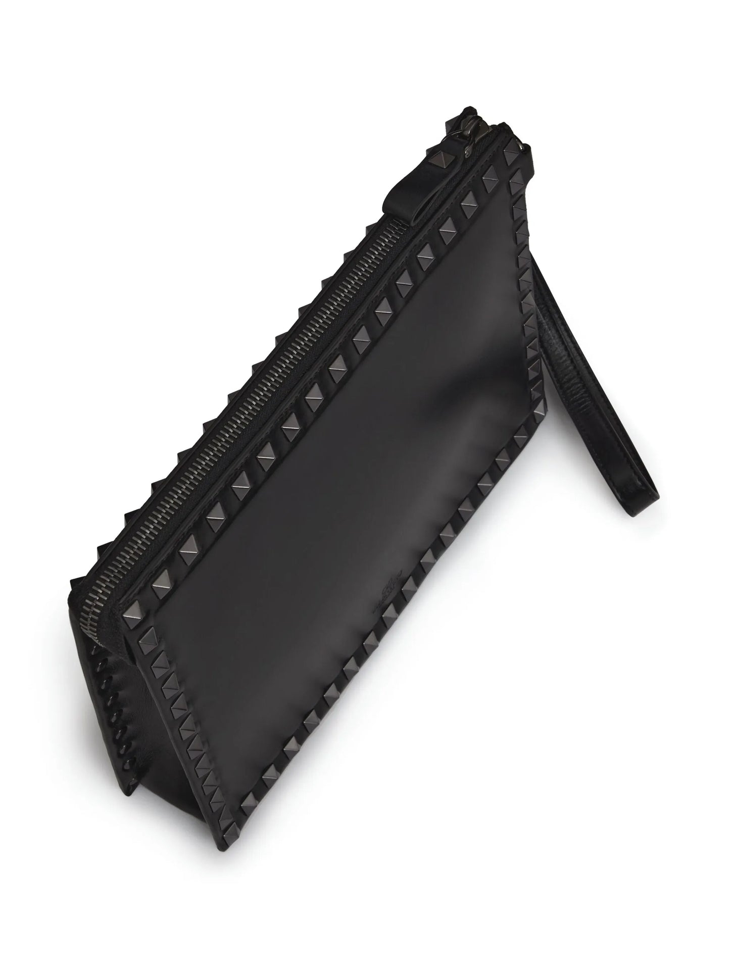 Rockstud leather clutch bag