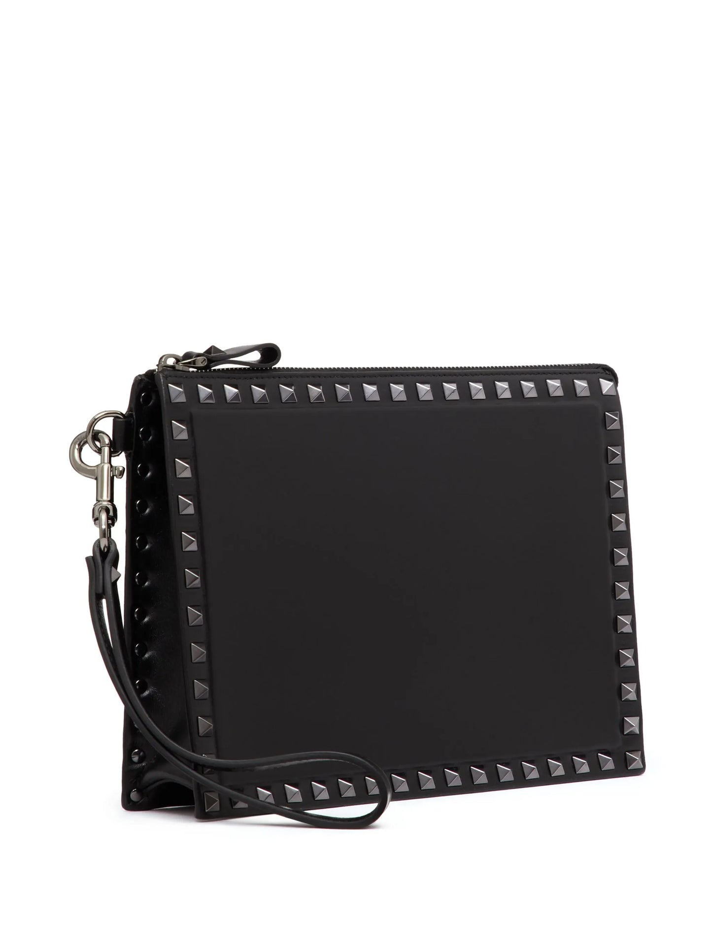 Rockstud leather clutch bag