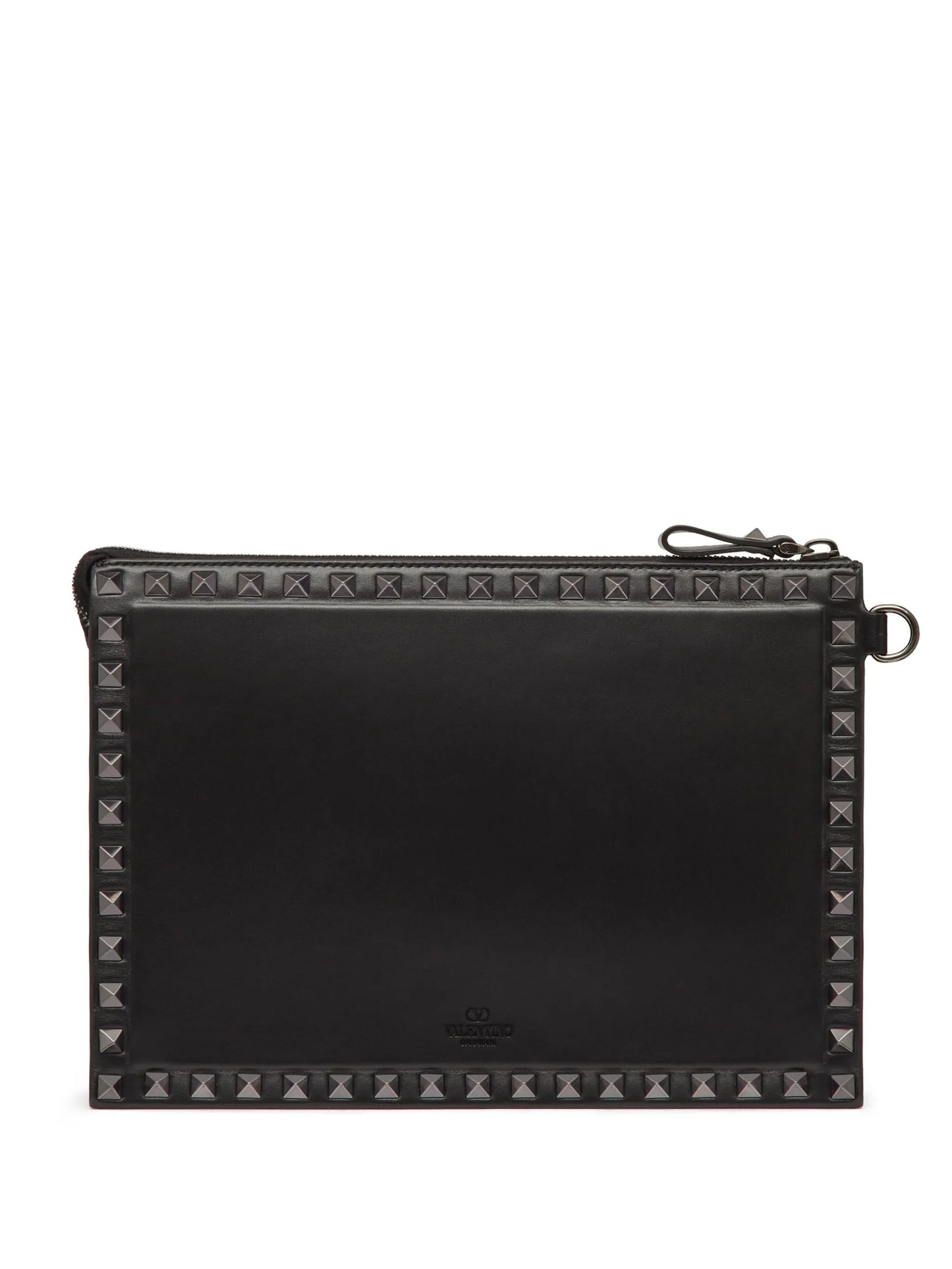 Rockstud leather clutch bag