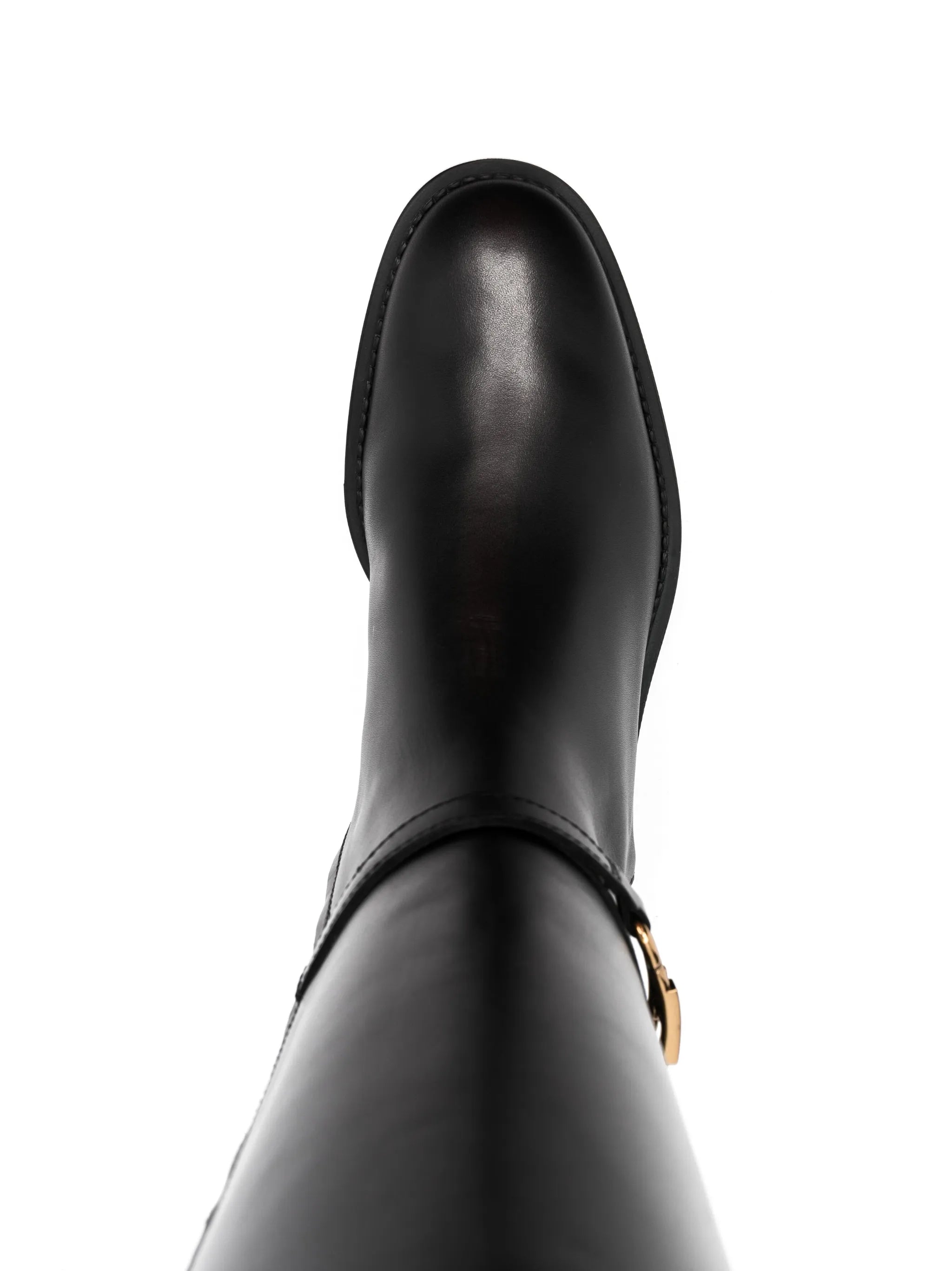 logo-plaque leather boots