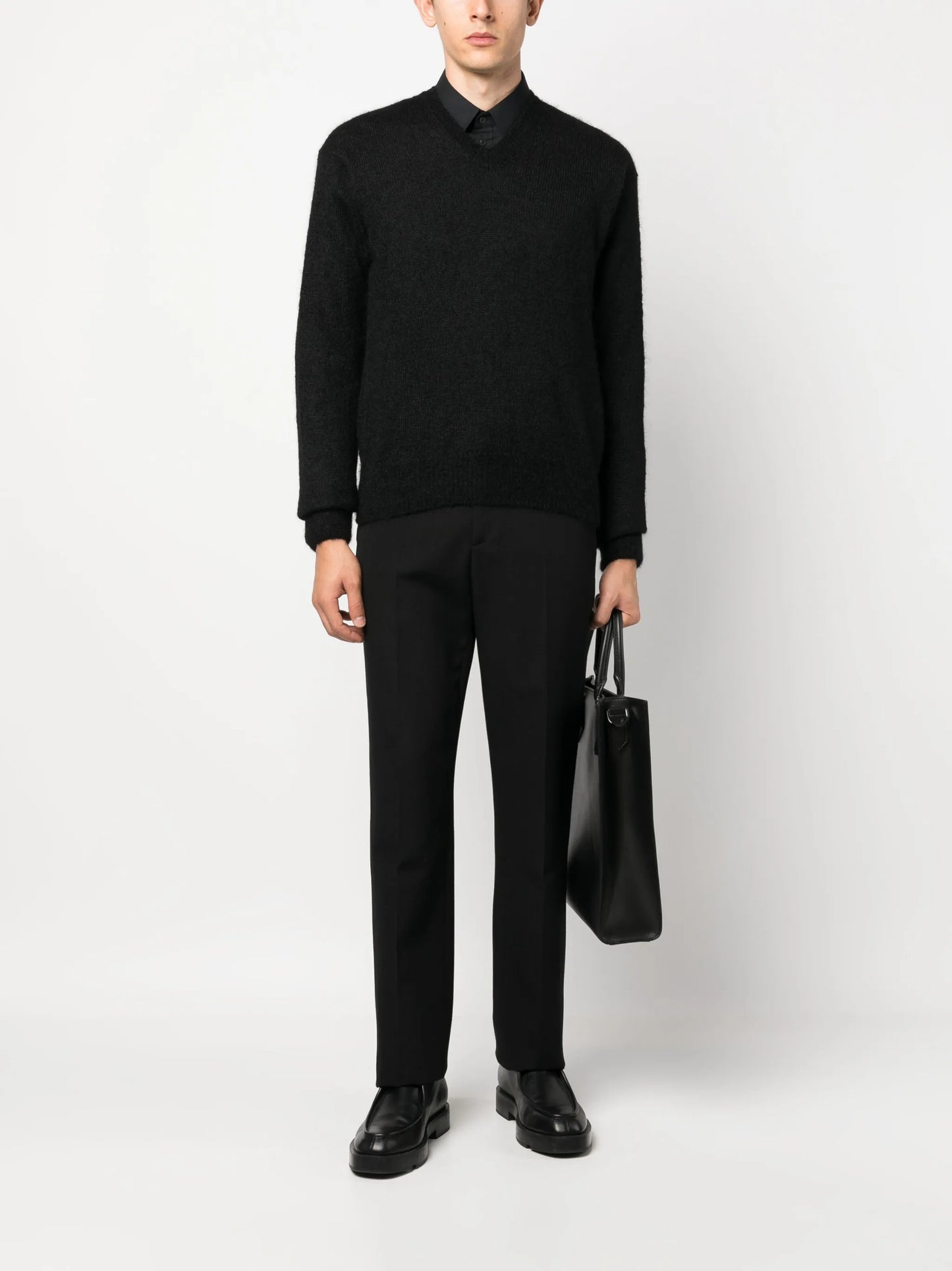 V-neck knitted jumper