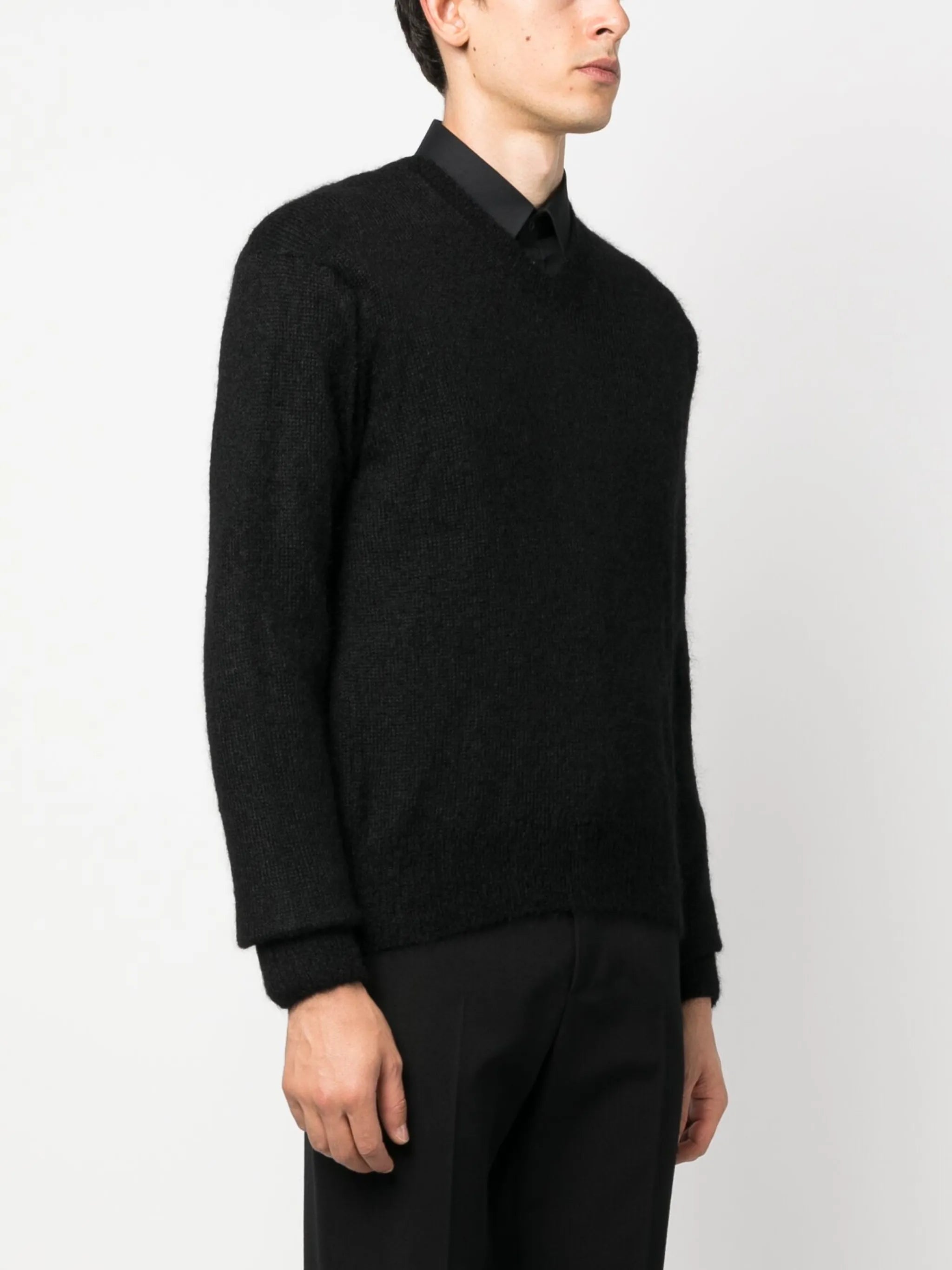 V-neck knitted jumper