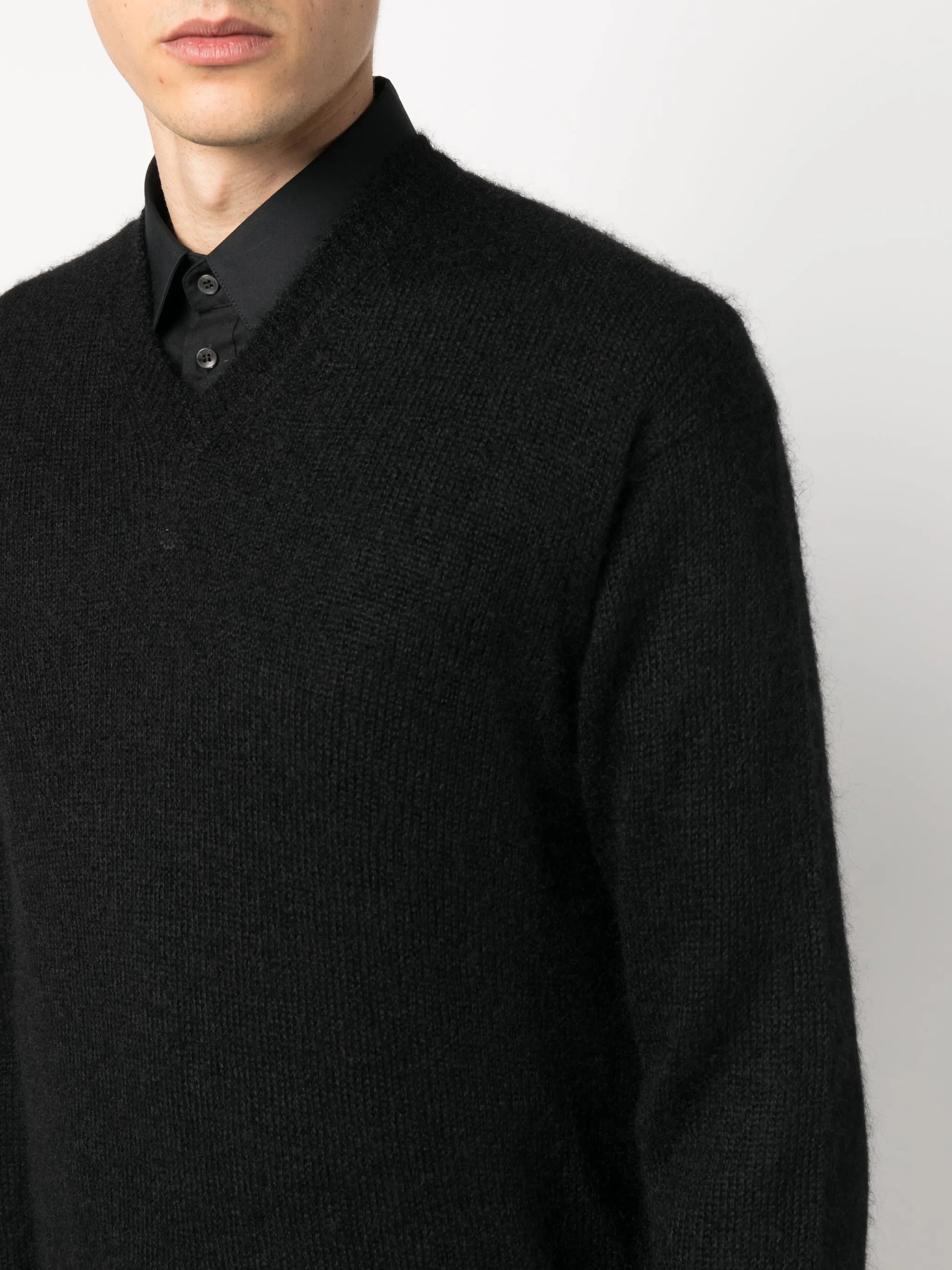 V-neck knitted jumper