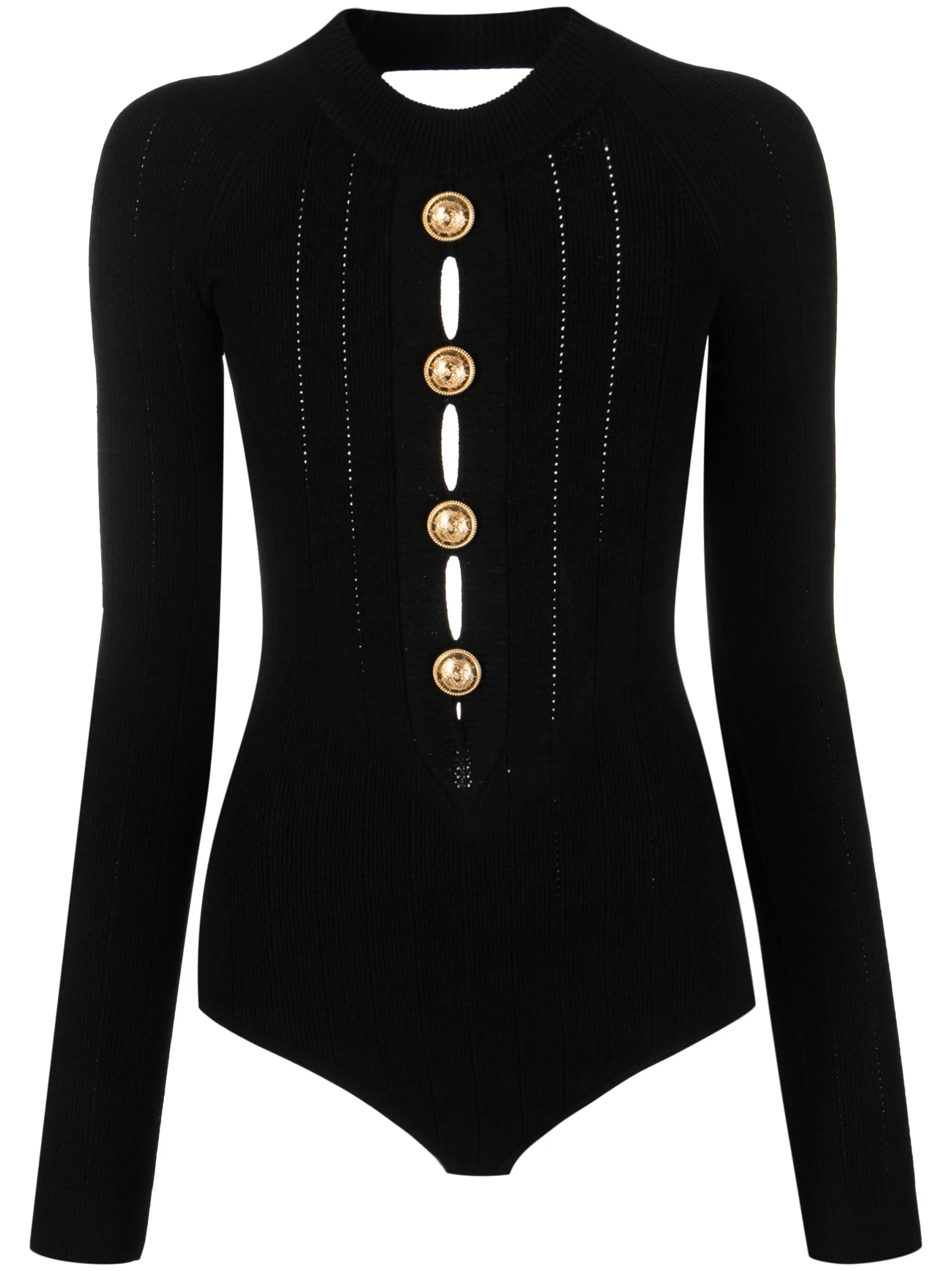 button-embellished knitted bodysuit
