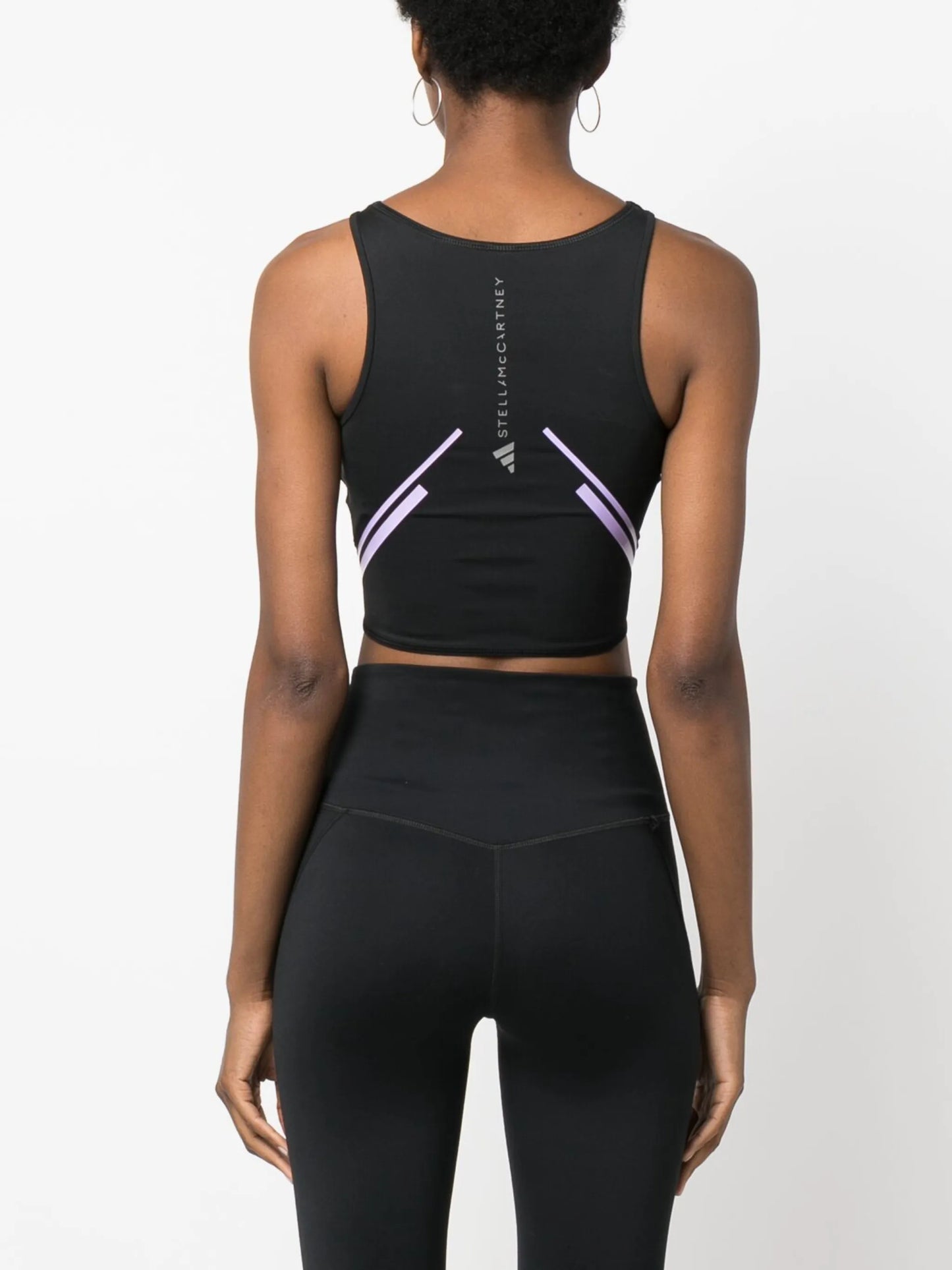 logo-print cropped tank top