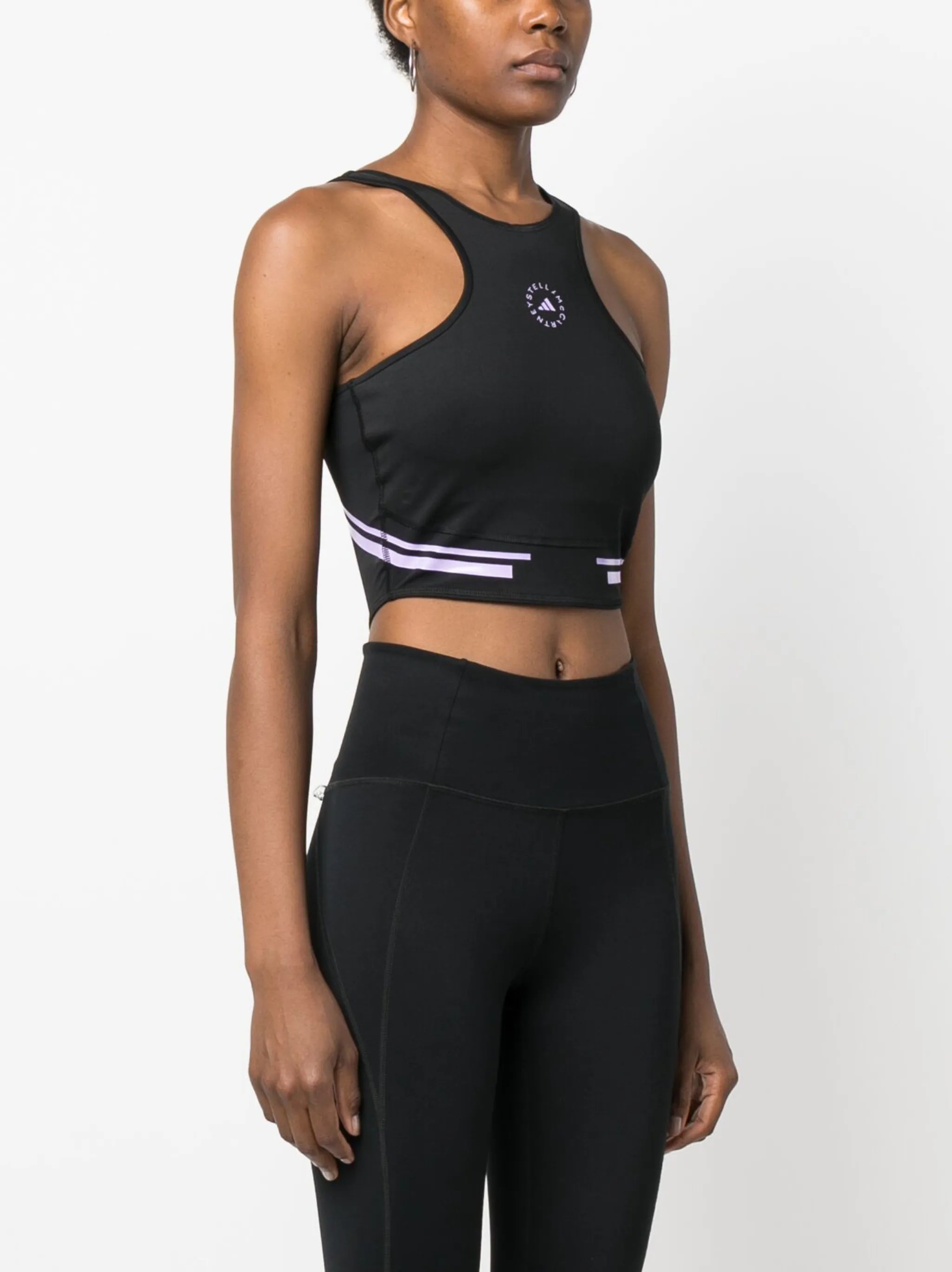 logo-print cropped tank top