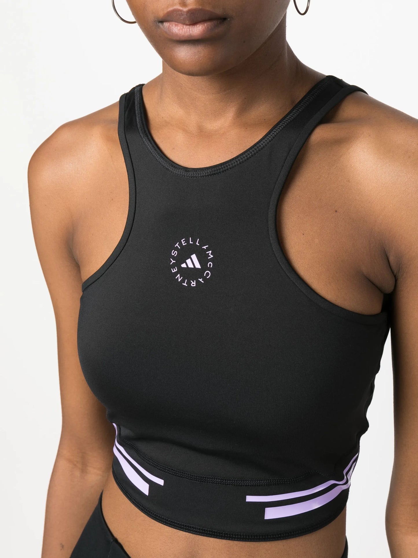 logo-print cropped tank top