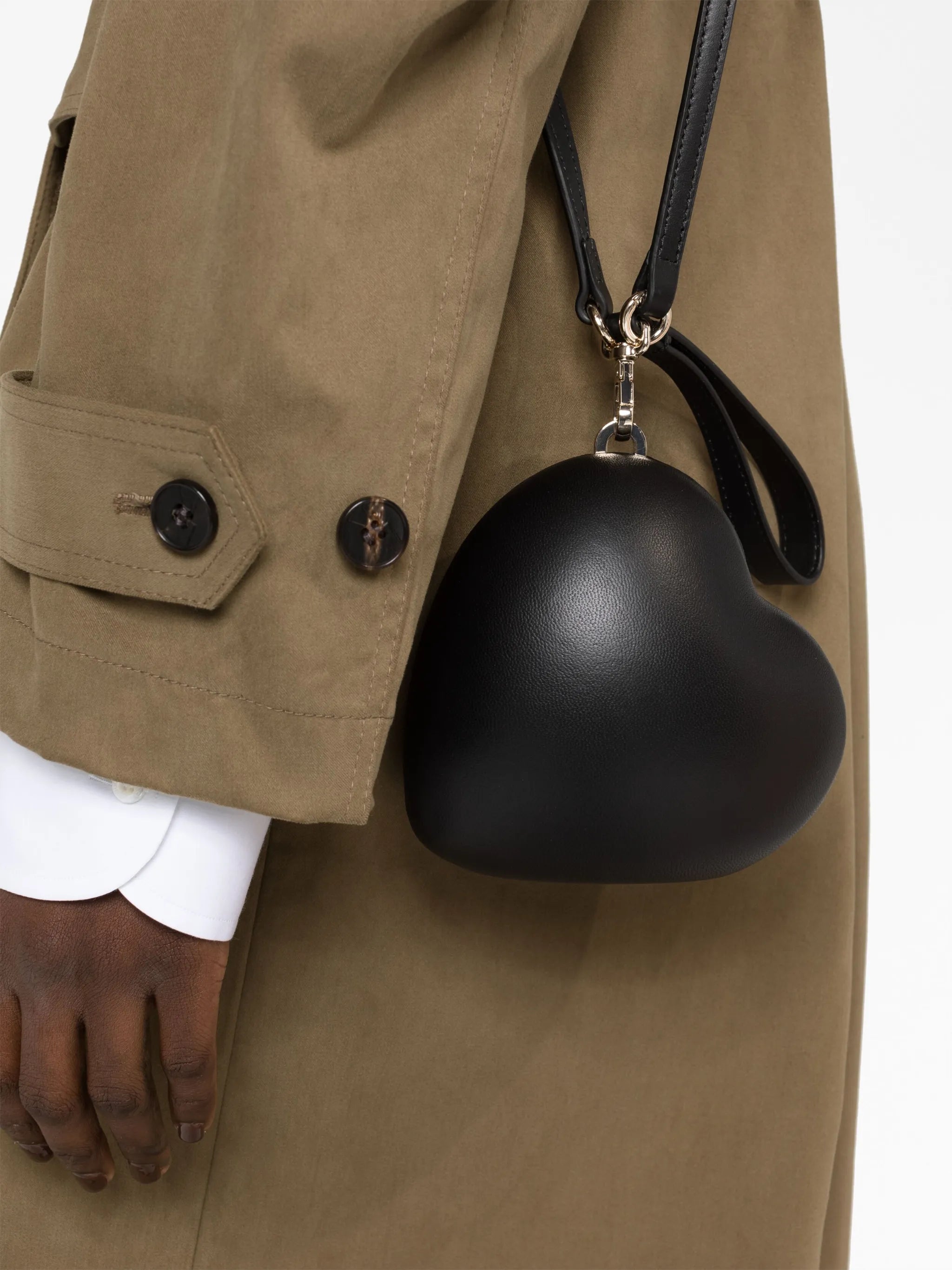 Micro Heart leather clutch