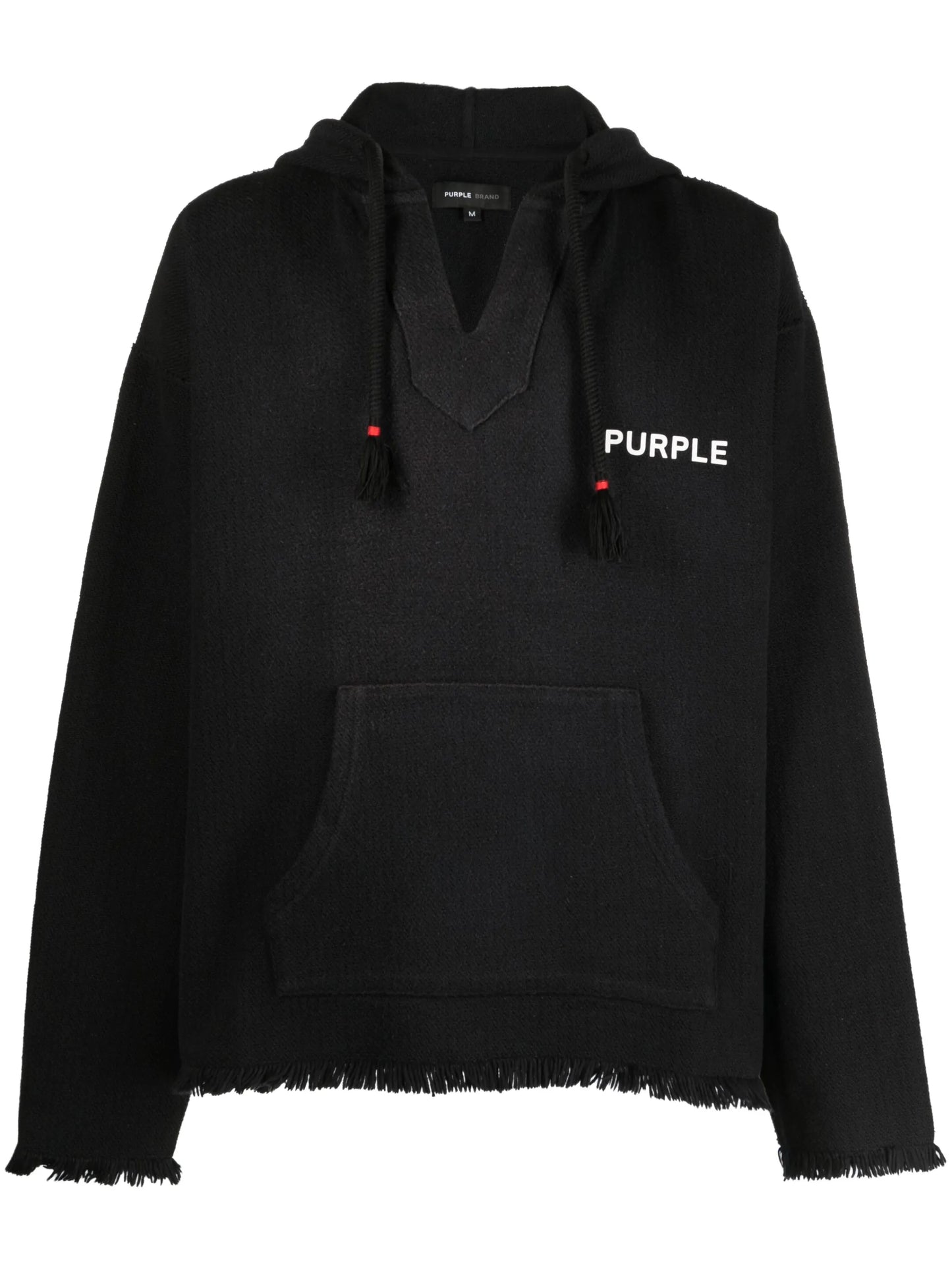 logo-print V-neck hoodie