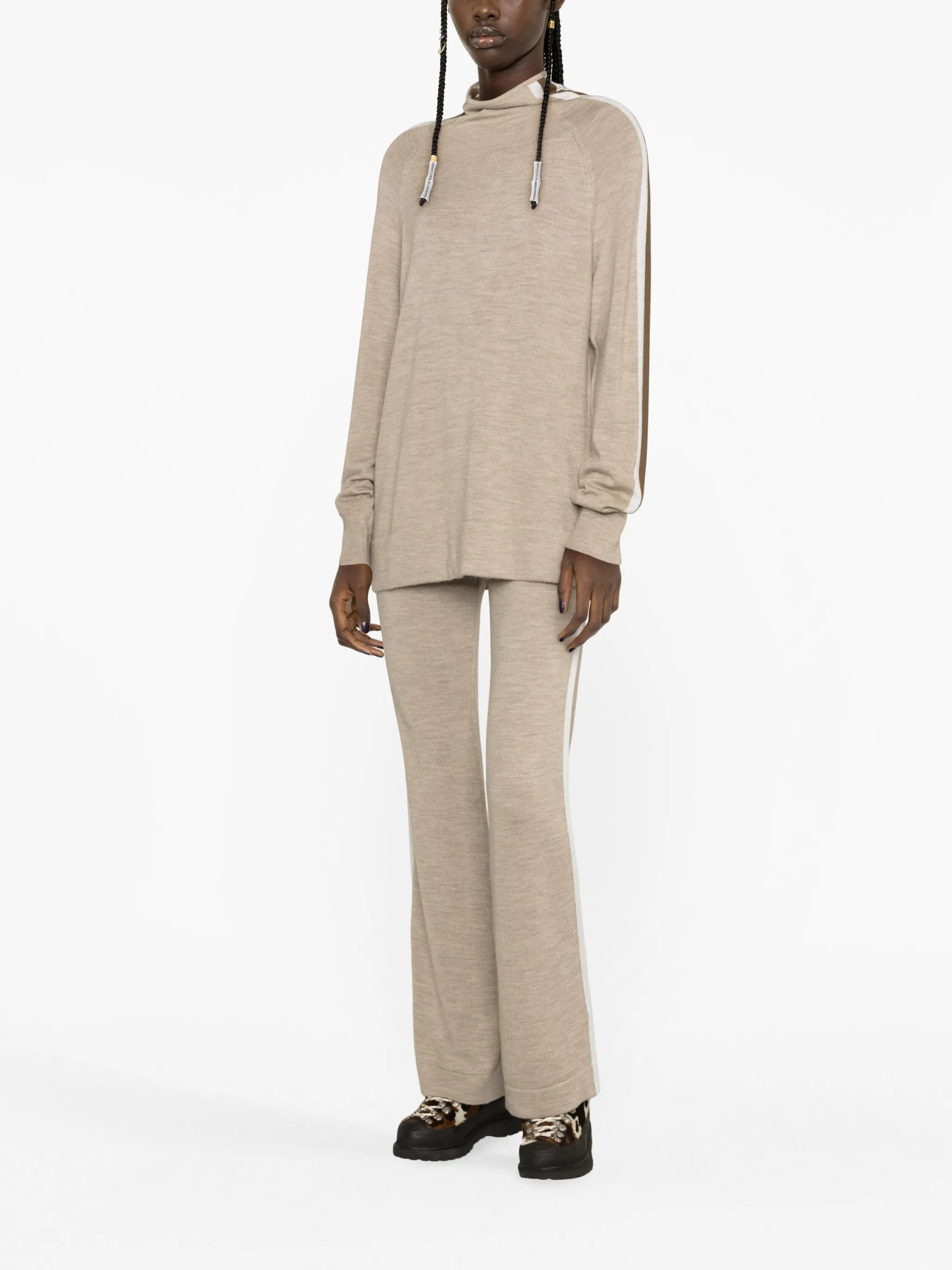 stripe-detail long-sleeve jumper