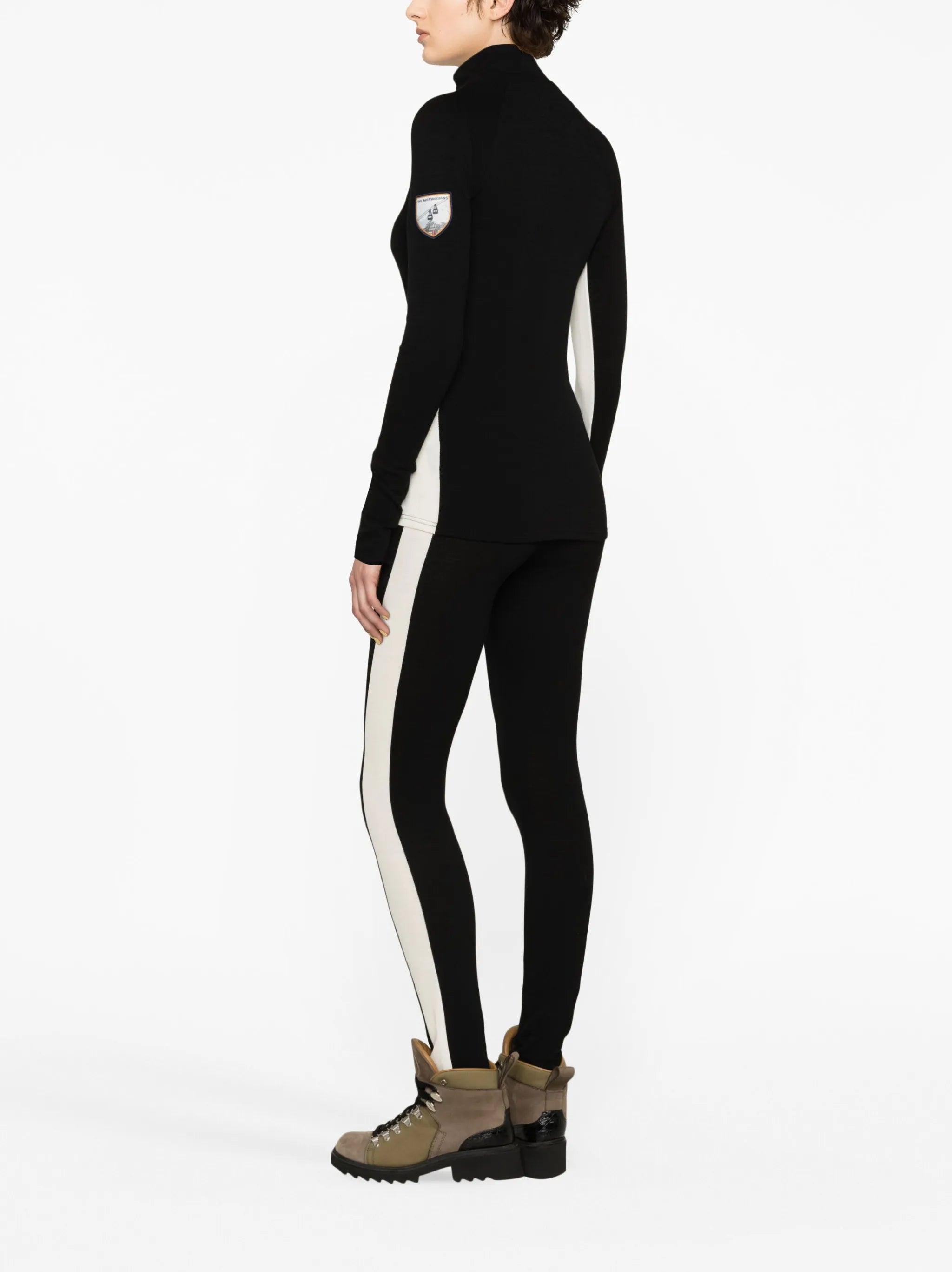 Voss striped merino-blend ski leggings