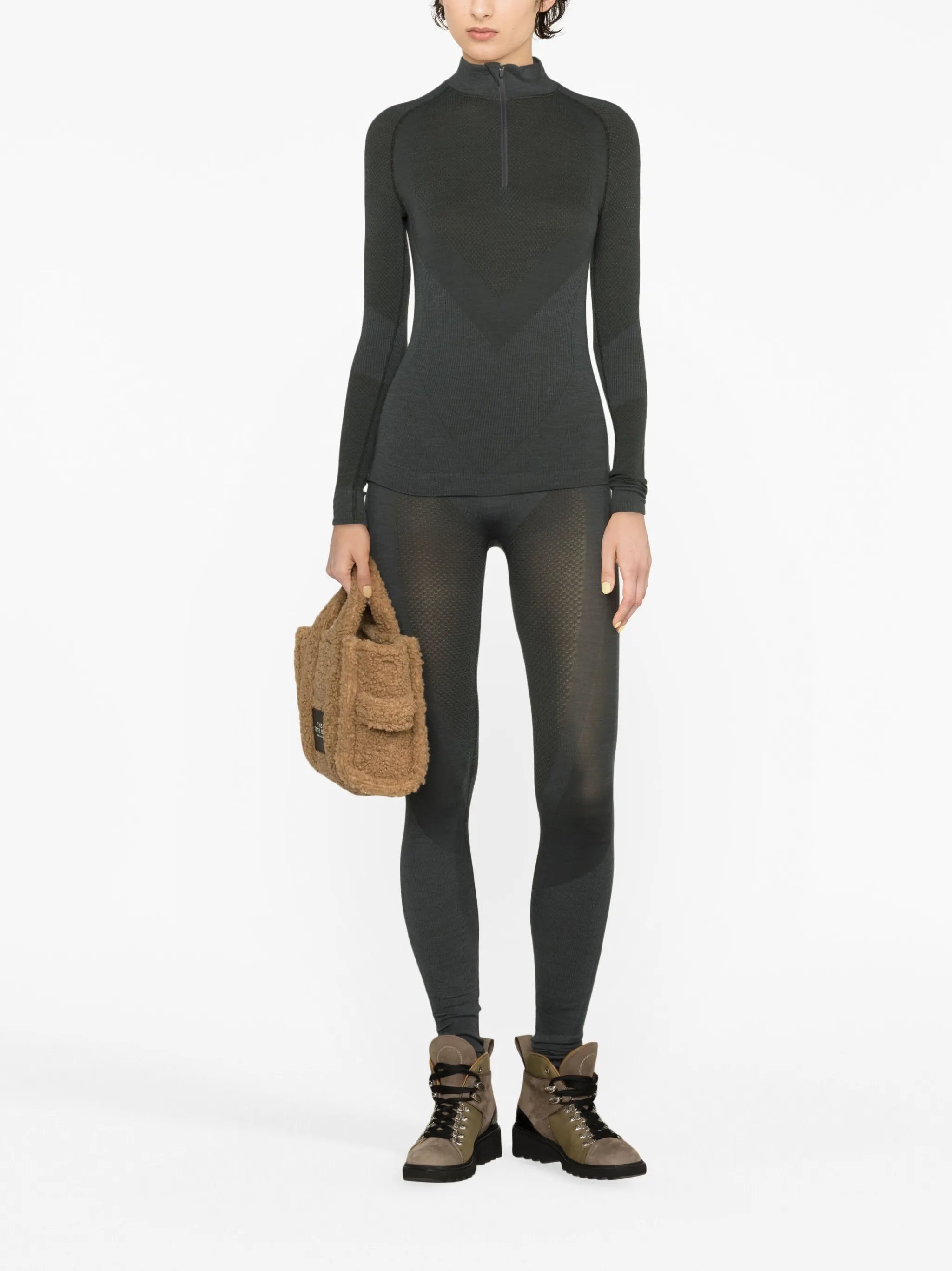 panelled piqué ski base layer