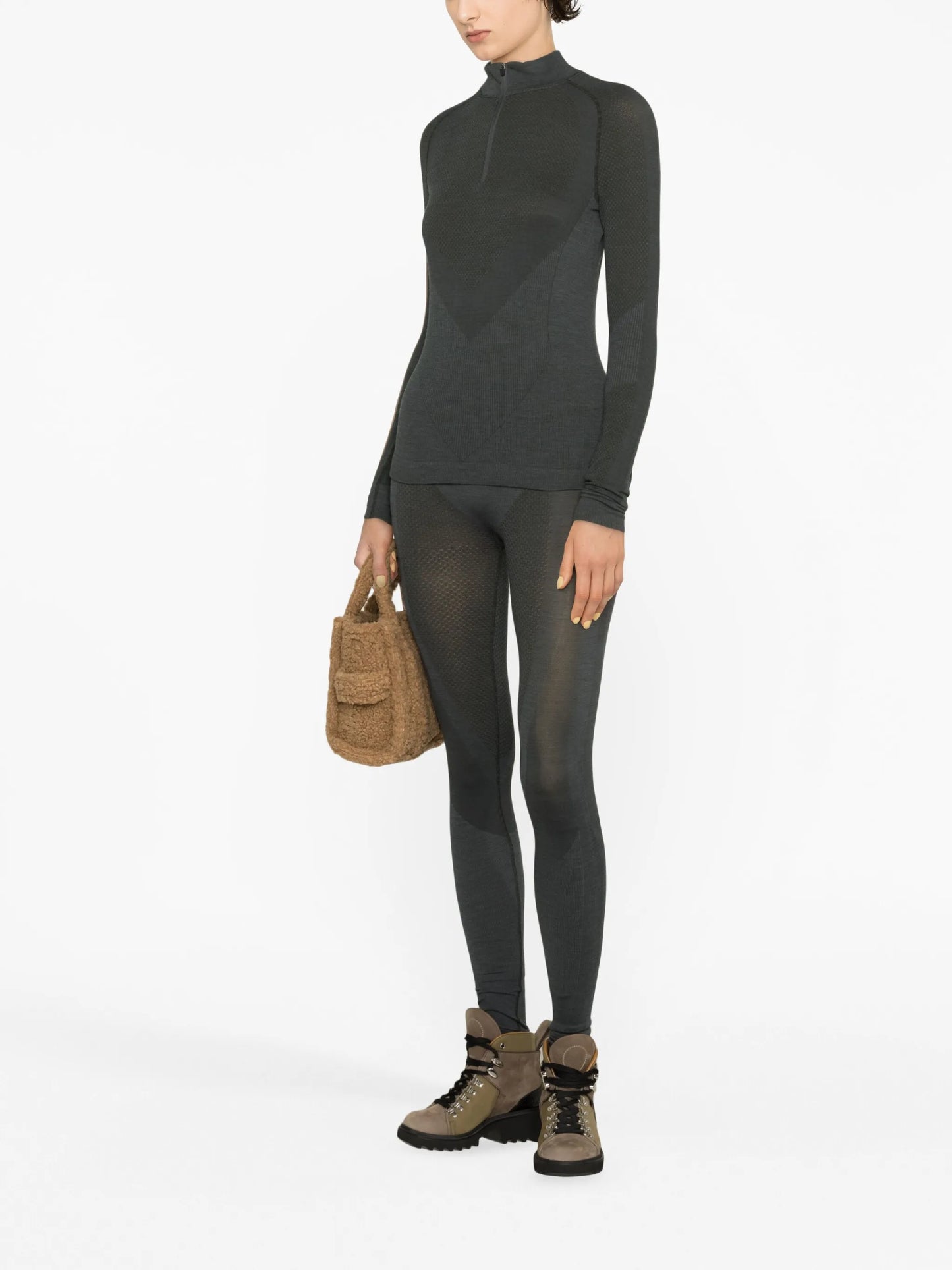 panelled piqué ski base layer