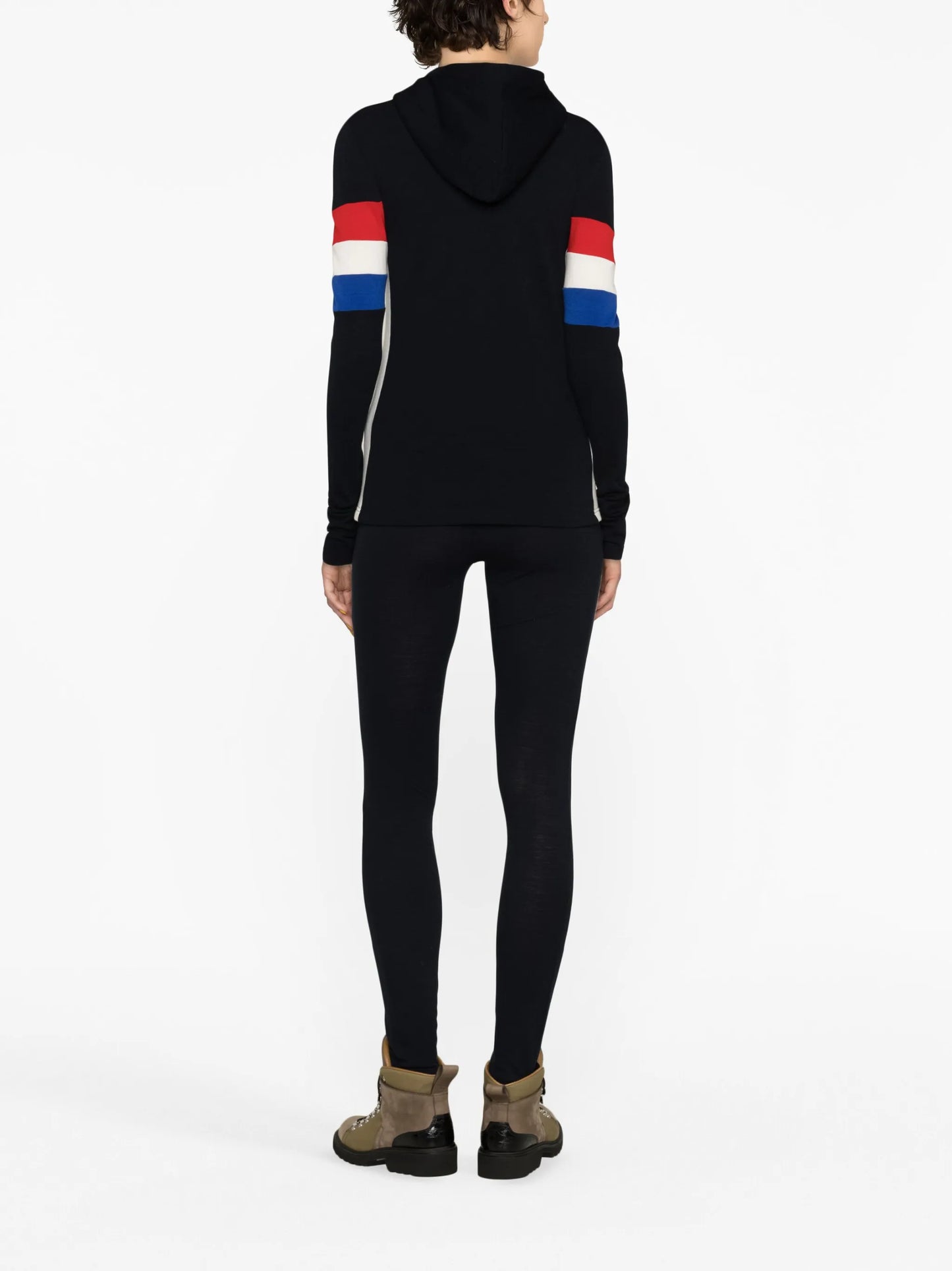 stripe-intarsia zip-up hoodie