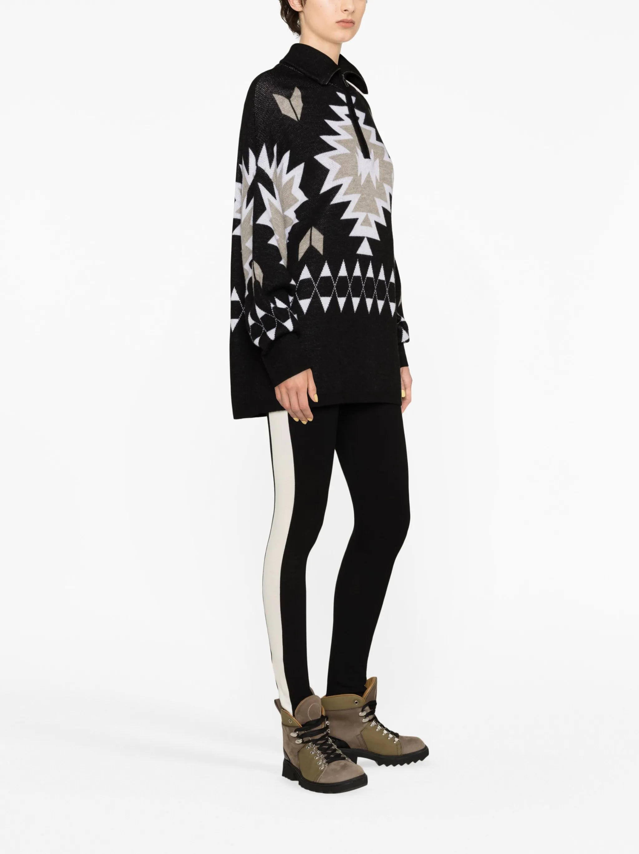 merino-jacquard piqué jumper
