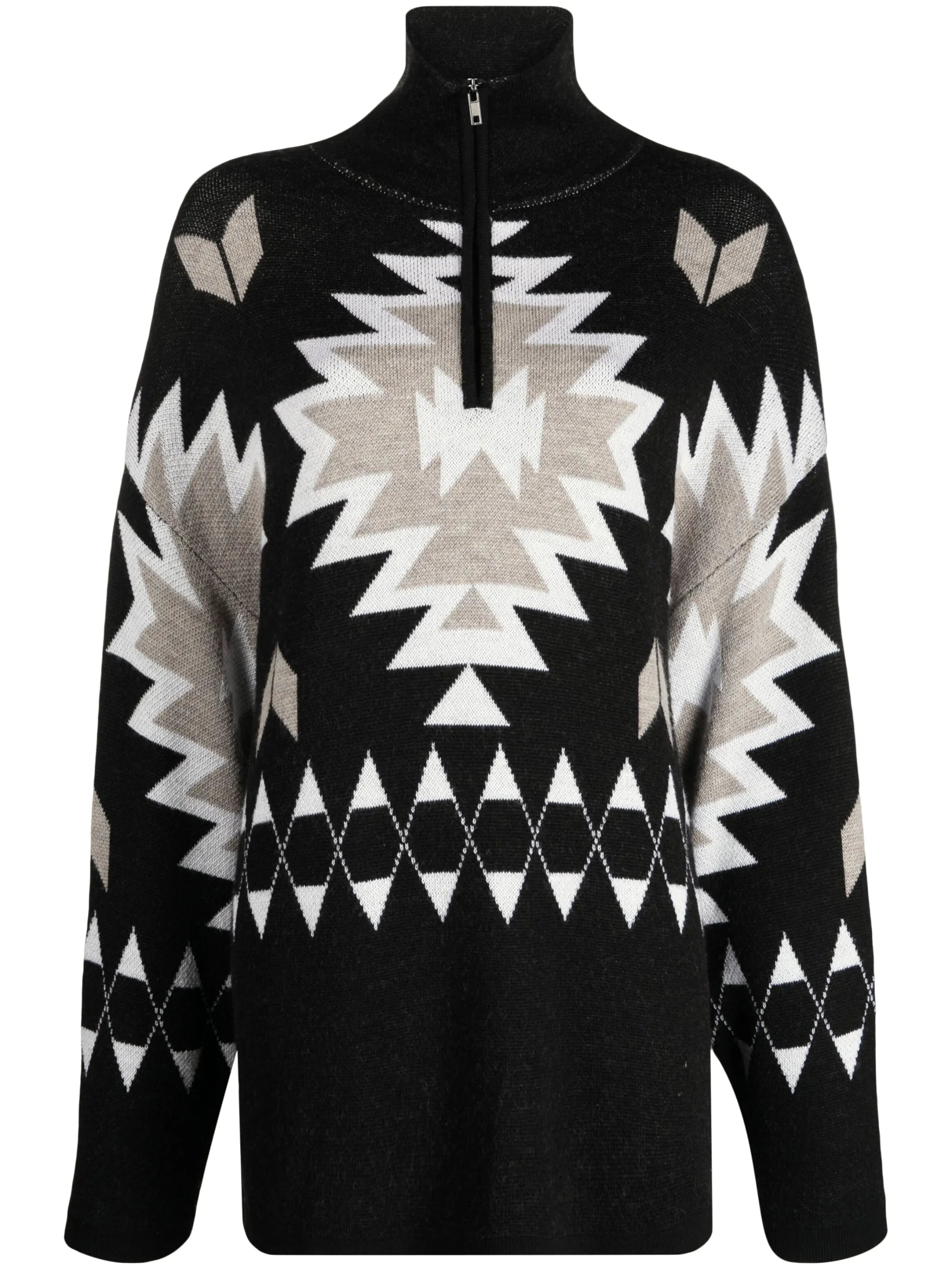 merino-jacquard piqué jumper