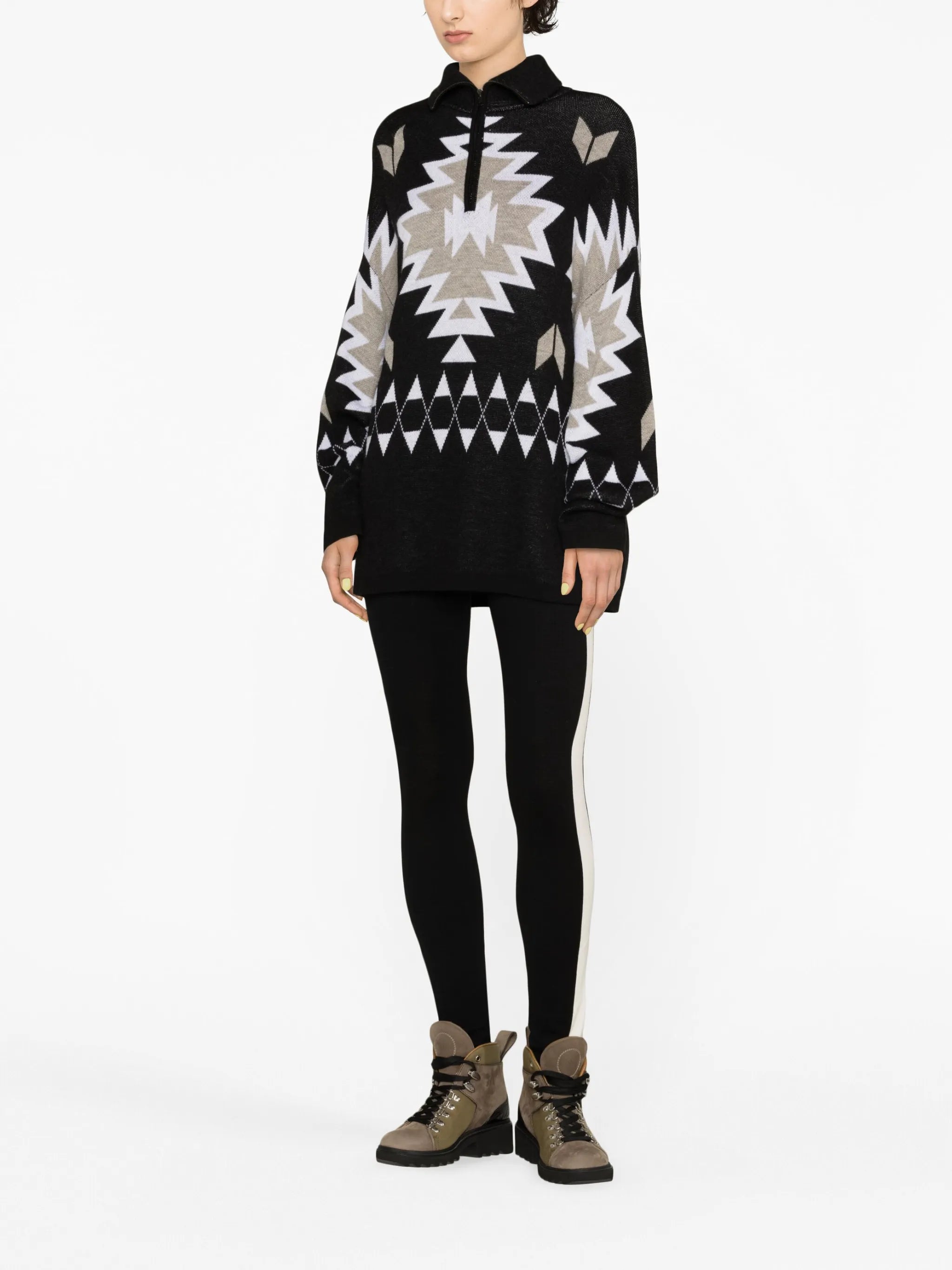 merino-jacquard piqué jumper