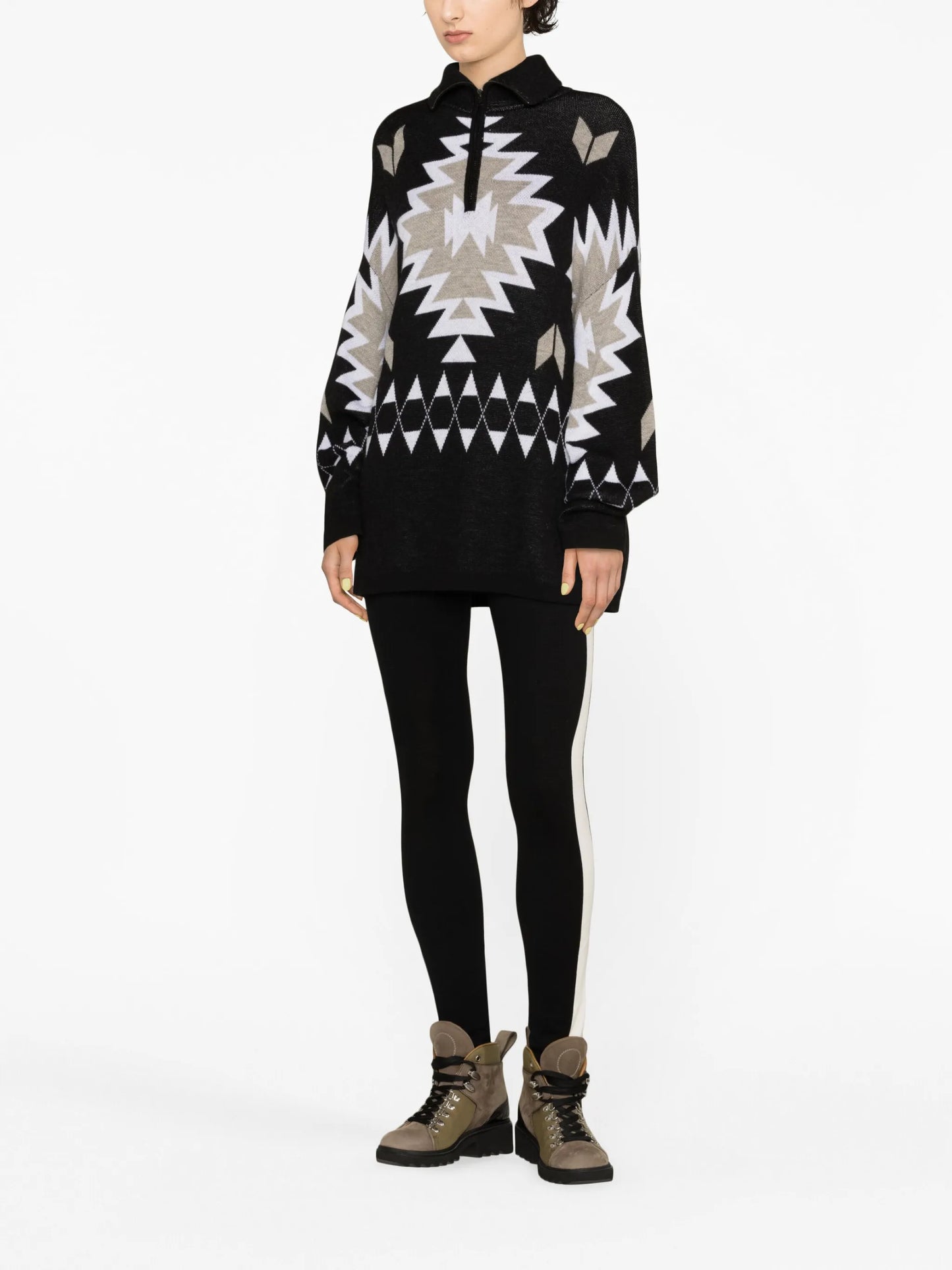 merino-jacquard piqué jumper
