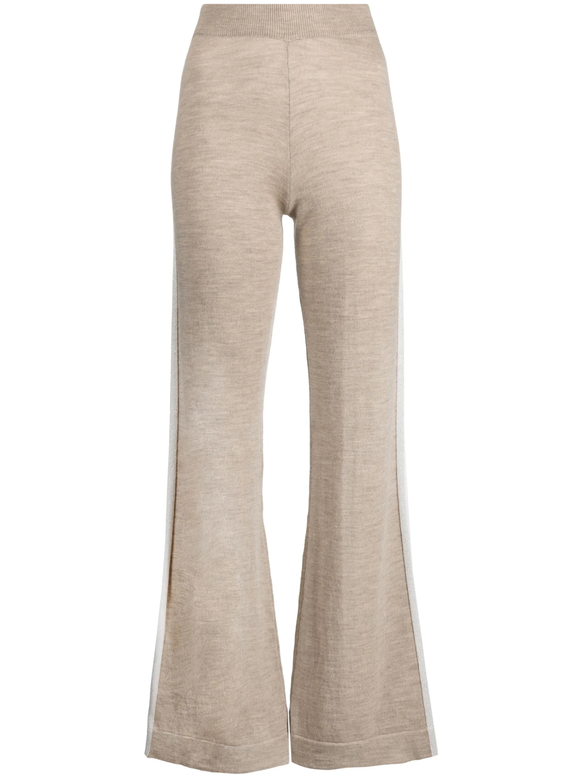 side-stripe flared trousers